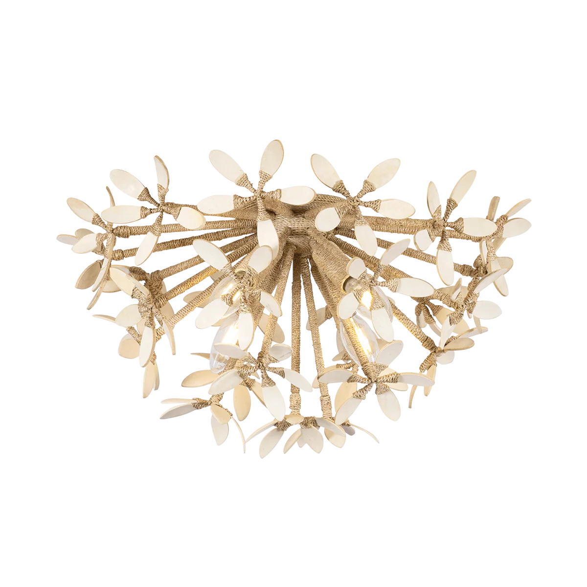 Corbett Lighting Corfu Ivory Coco 20W X 10.75H Semi-Flush Mount