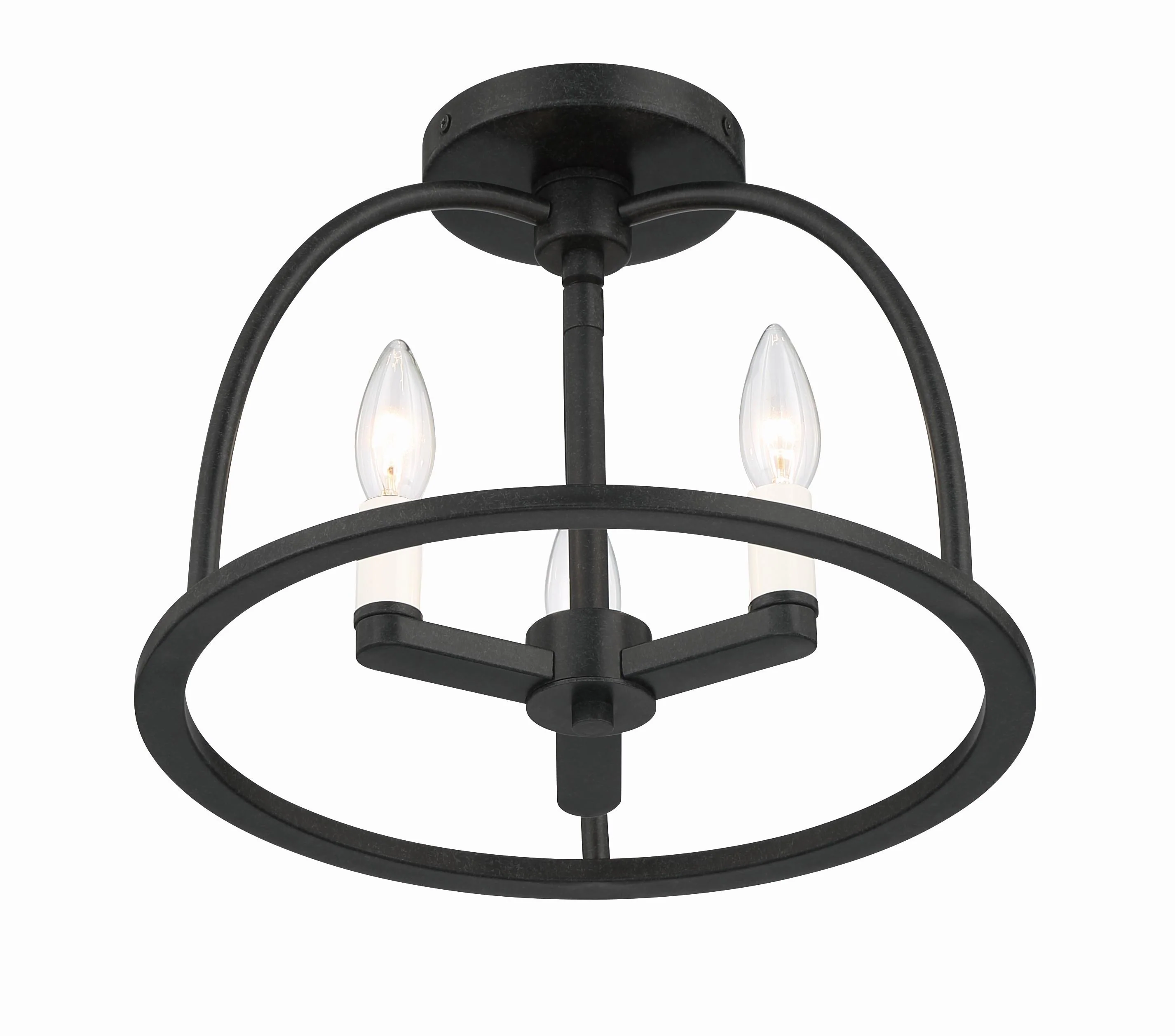 Crystorama Abbott 13.75'' Black Semi Flush Mount - Image 2