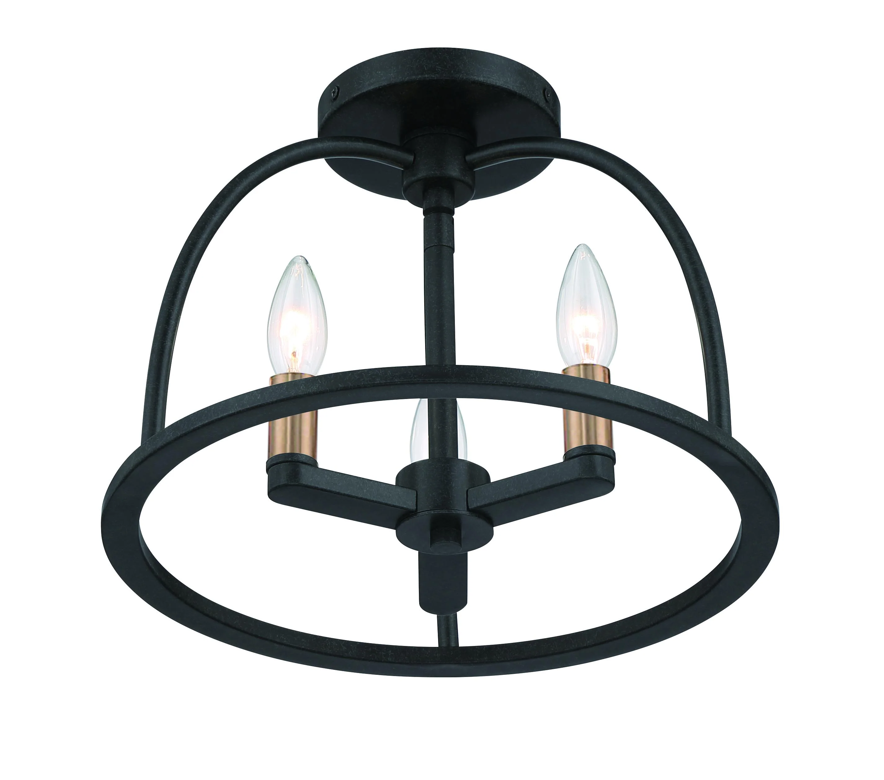 Crystorama Abbott 13.75'' Black Semi Flush Mount - Image 5