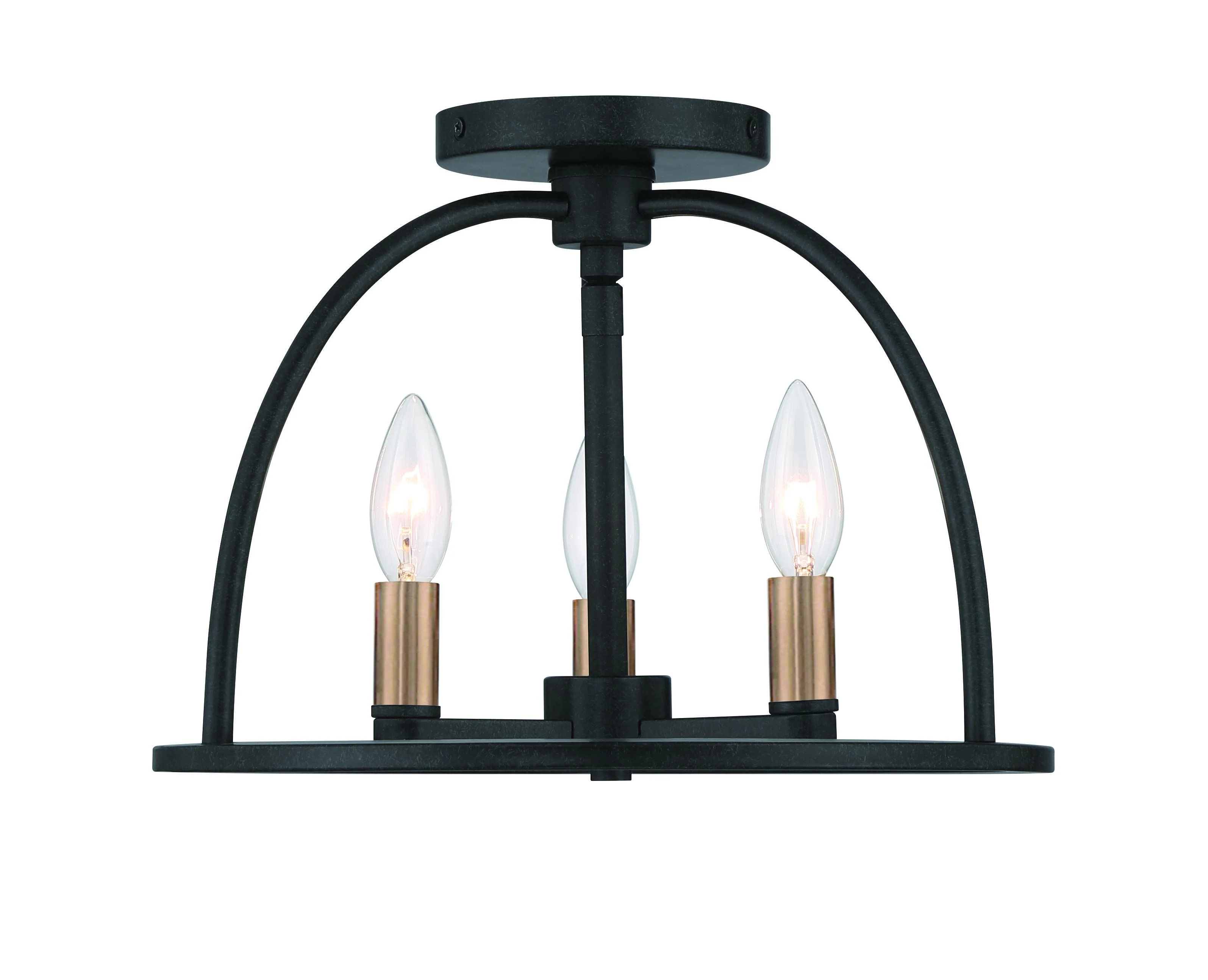 Crystorama Abbott 13.75'' Black Semi Flush Mount - Image 6