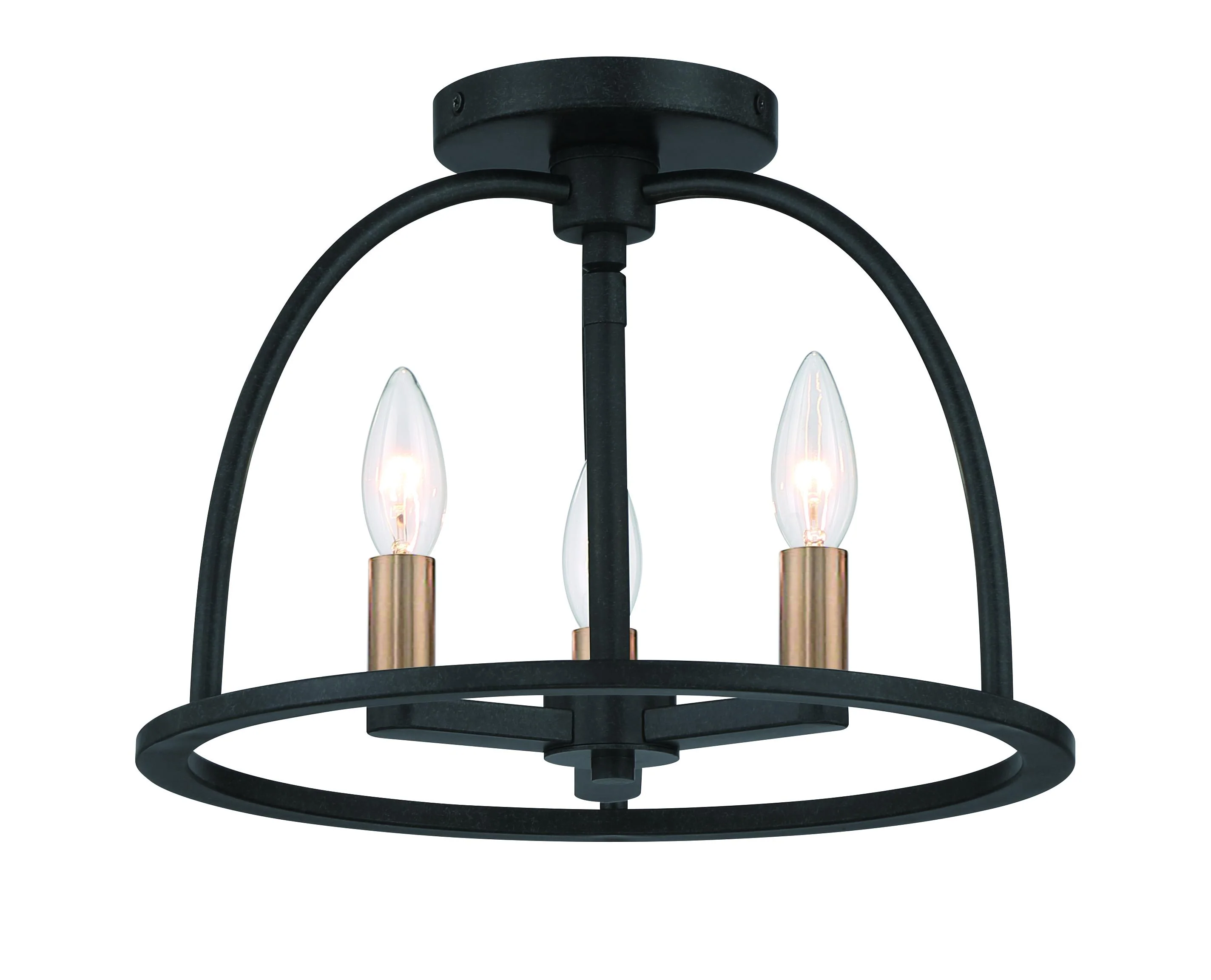 Crystorama Abbott 13.75'' Black Semi Flush Mount - Image 8