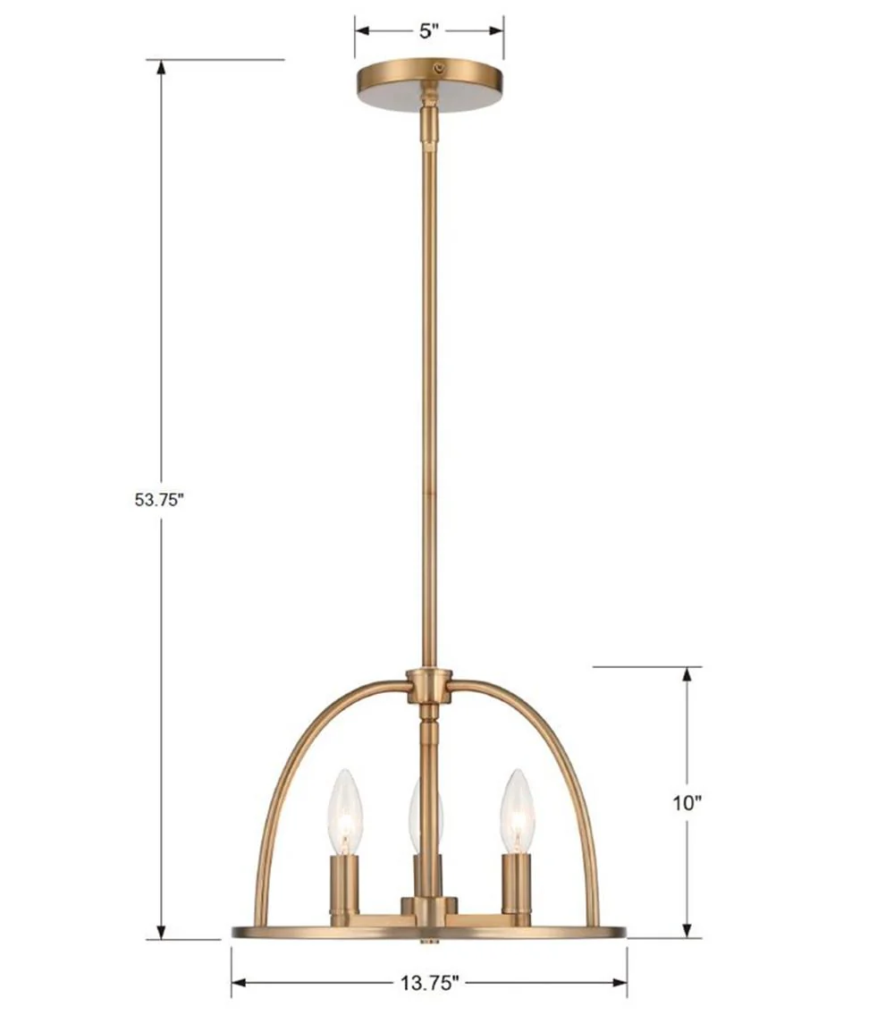 Crystorama Abbott 13.75'' Vibrant Gold Chandelier - Image 7