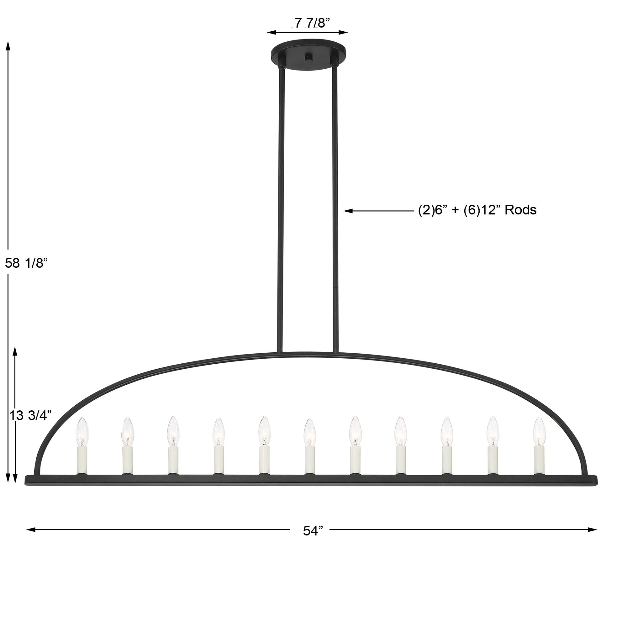 Crystorama Abbott 54'' Black Linear Chandelier - Image 8