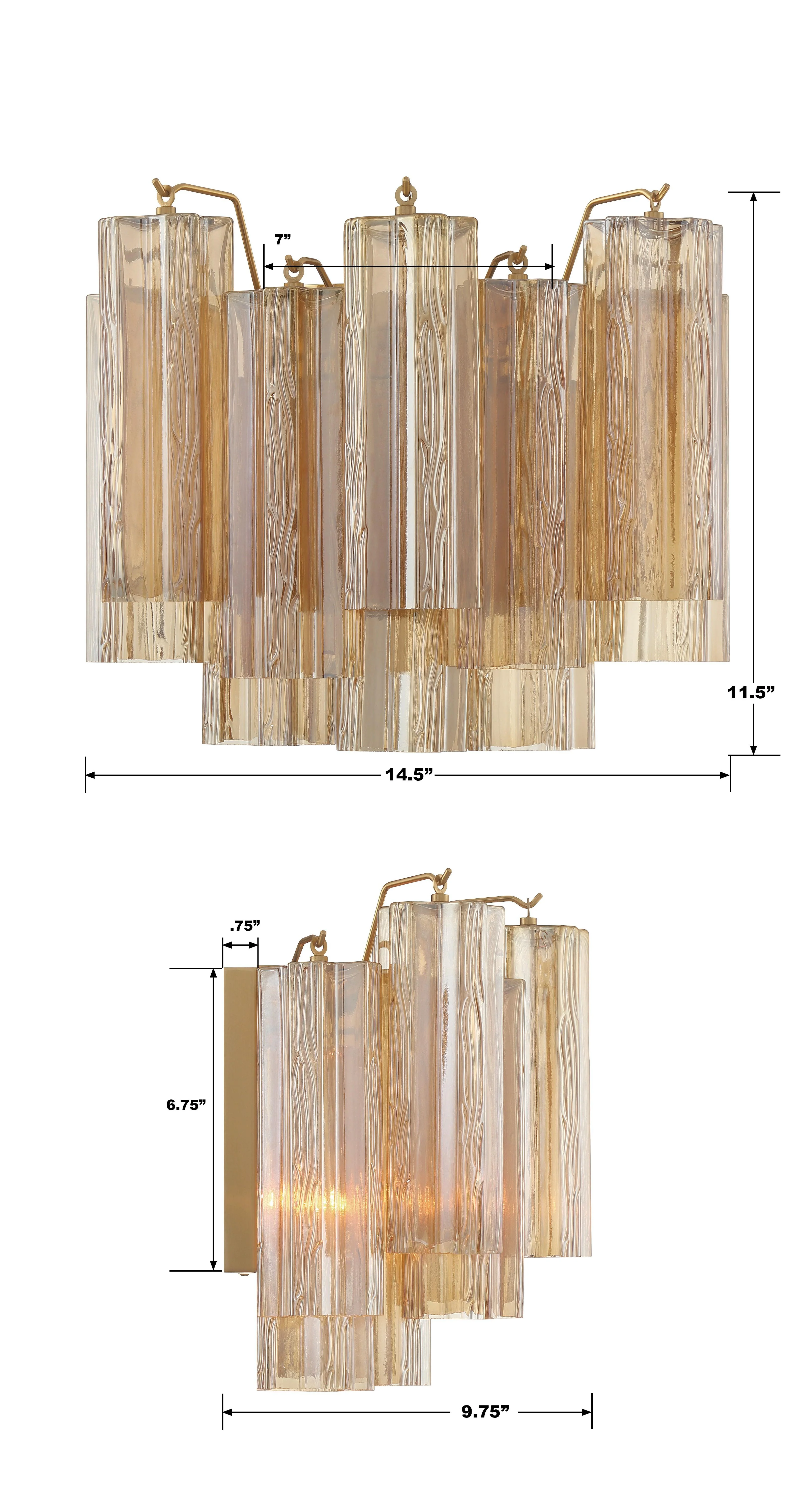 Crystorama Addis 14.5'' Aged Brass Sconce - Image 4