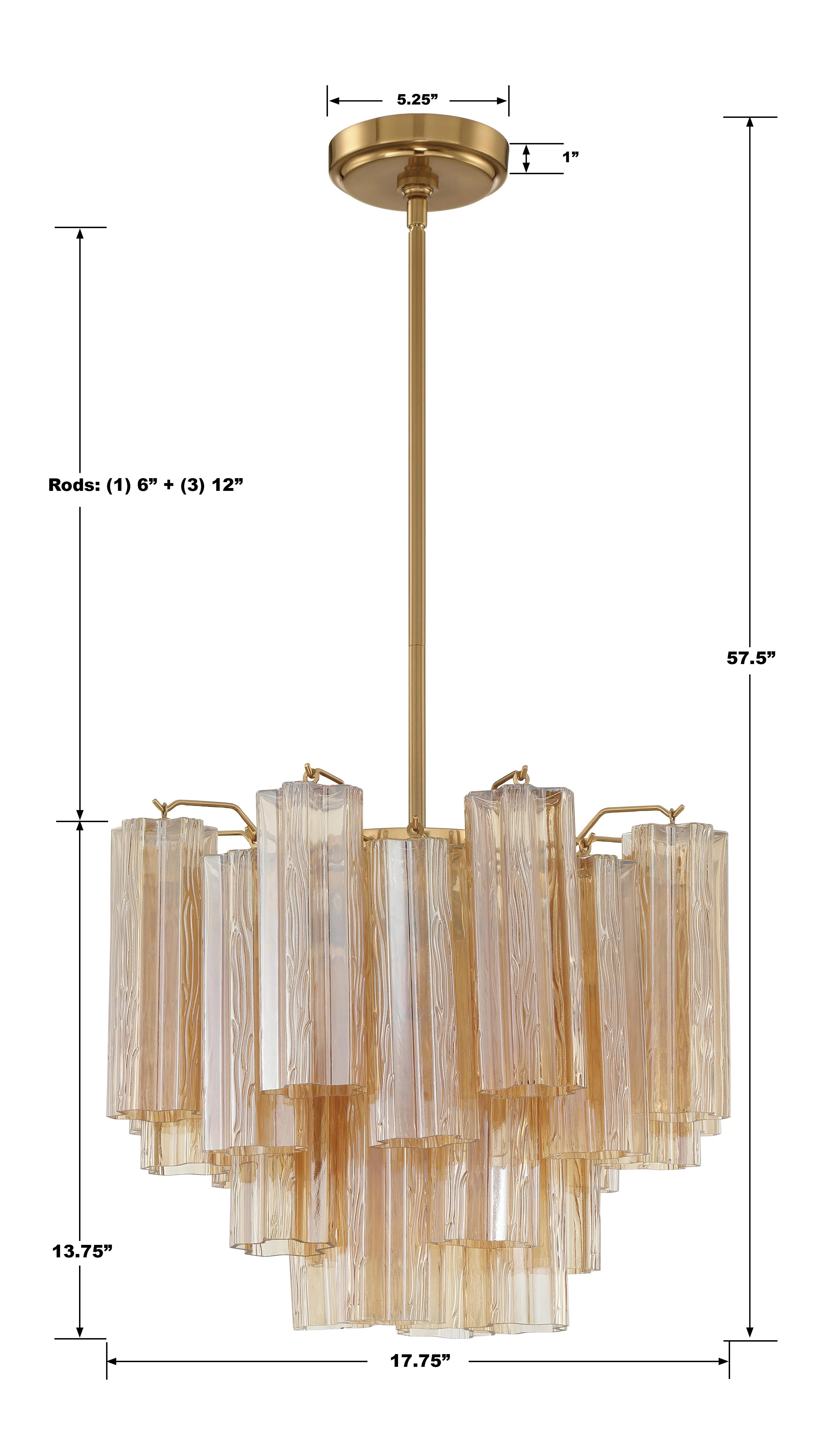 Crystorama Addis 17.75'' Aged Brass Chandelier - Image 4