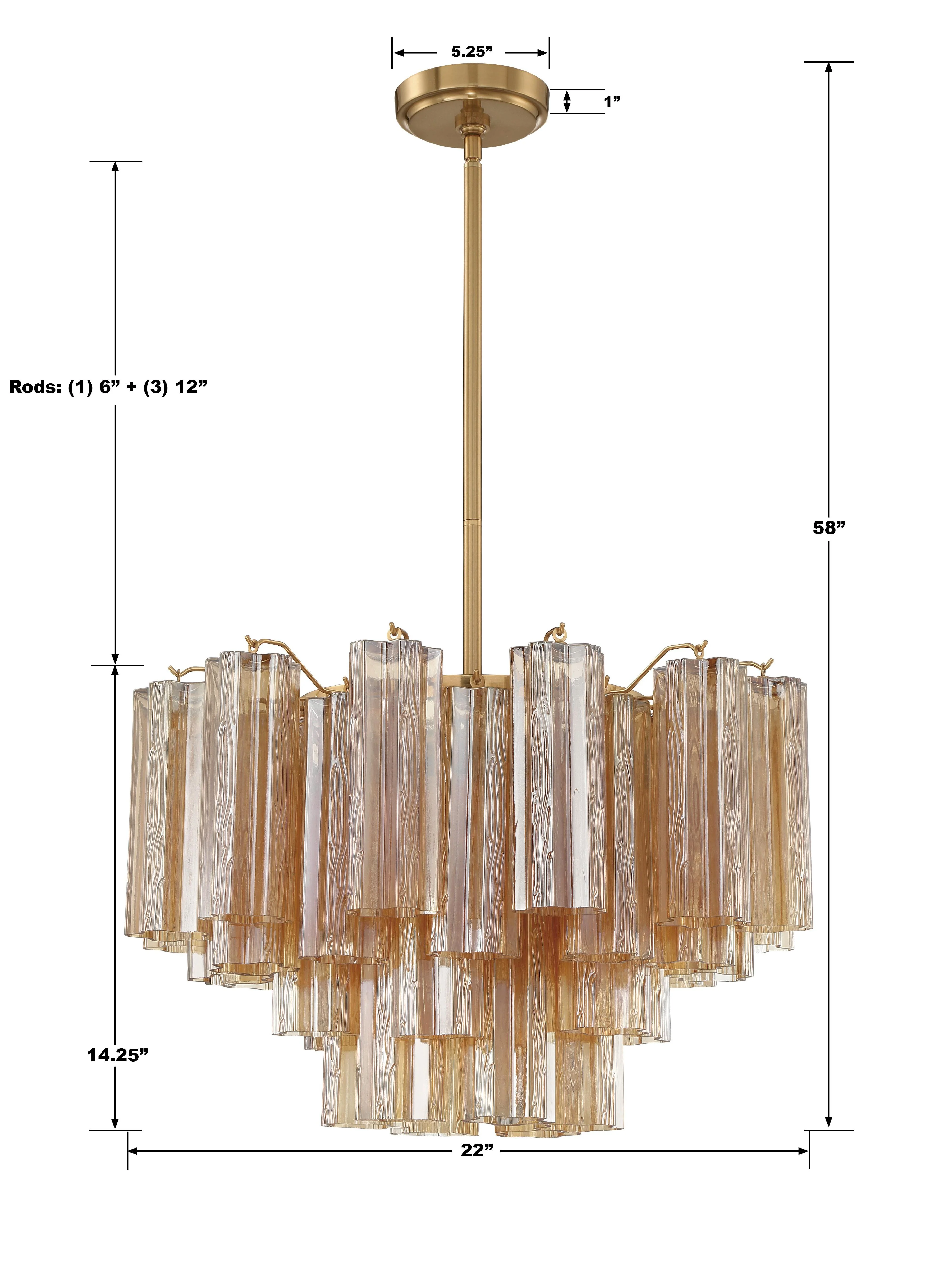 Crystorama Addis 22'' Aged Brass Chandelier - Image 4