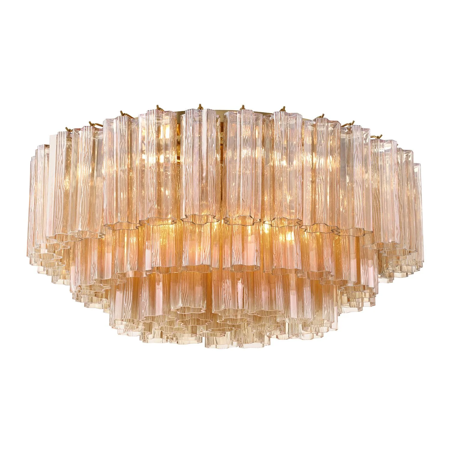 Crystorama Addis 32'' Aged Brass Flush Mount