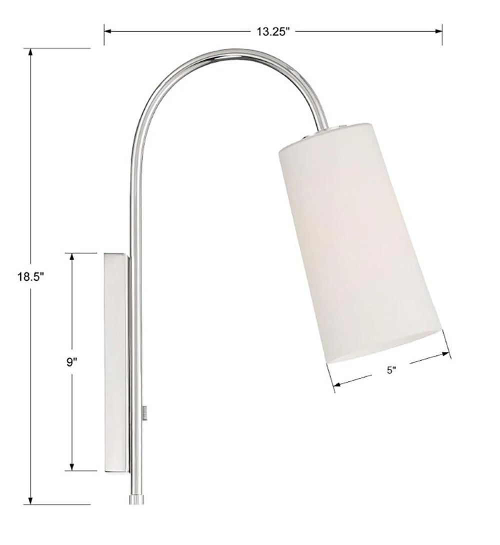 Crystorama Alexa 5'' Polished Nickel Task Sconce - Image 8