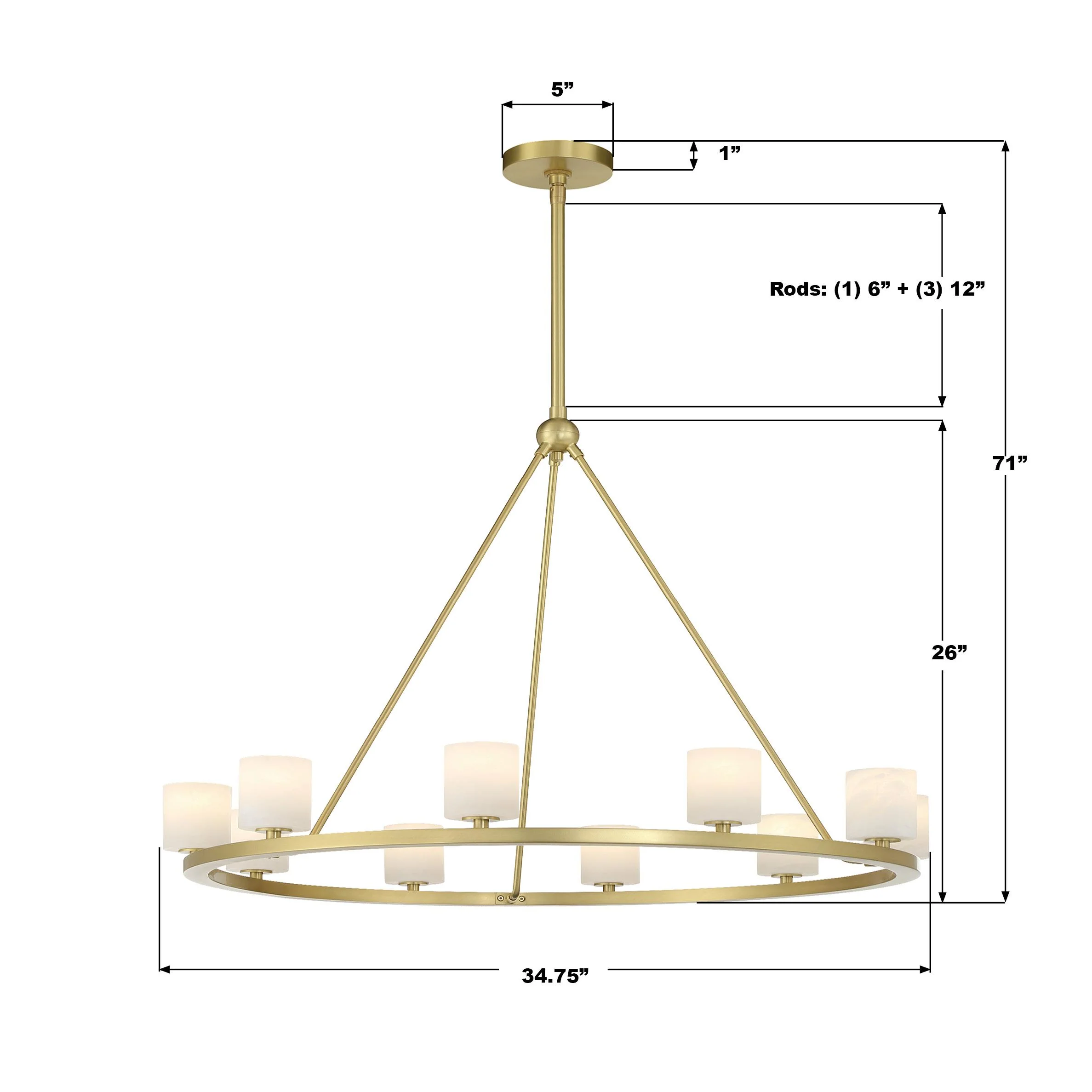 Crystorama Aragon 34.75'' Led Soft Brass Chandelier - Image 5