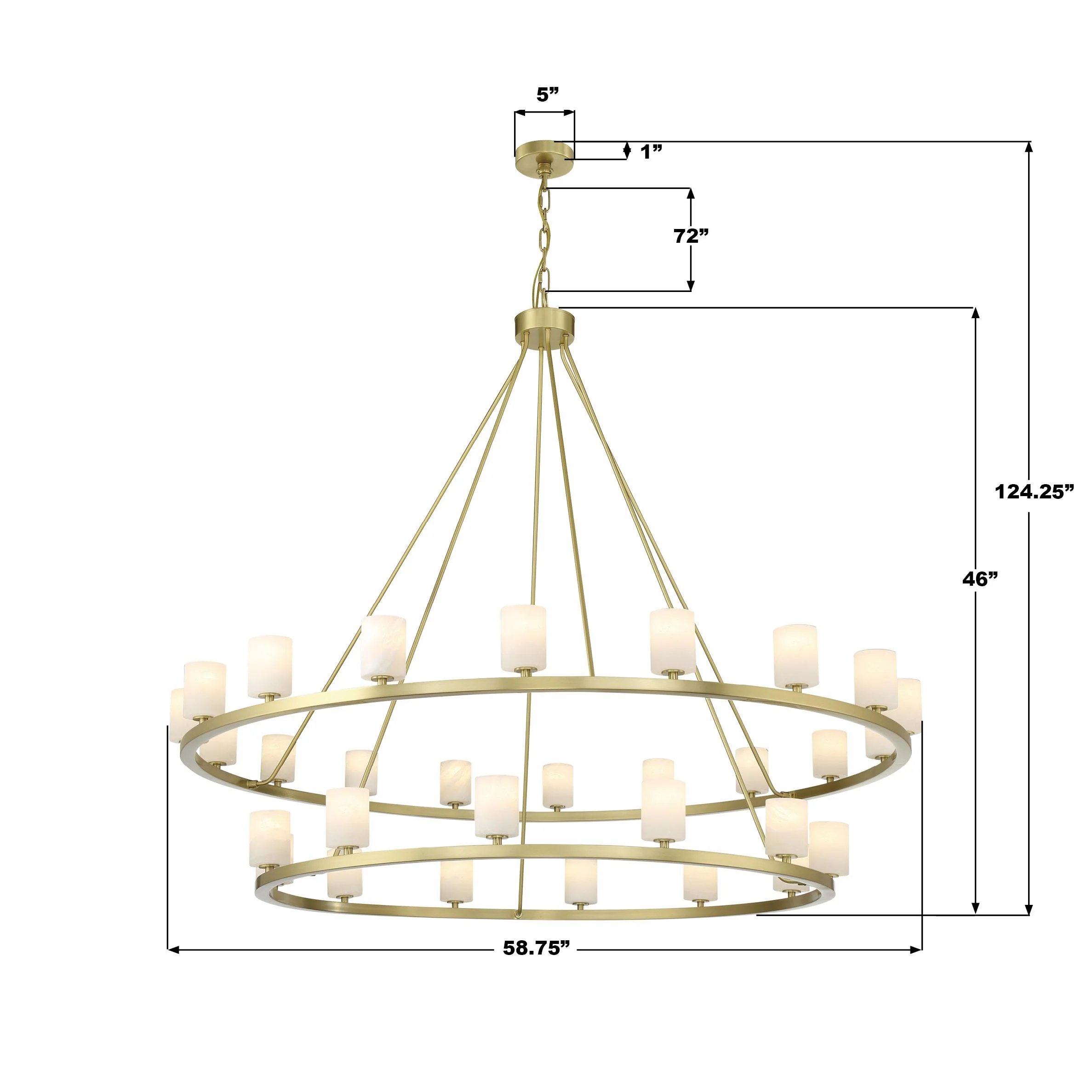 Crystorama Aragon 58.75'' Led Soft Brass Chandelier - Image 4