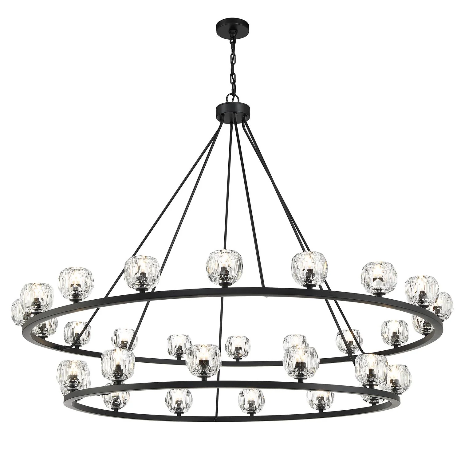Crystorama Aragon 60'' Led Matte Black Chandelier