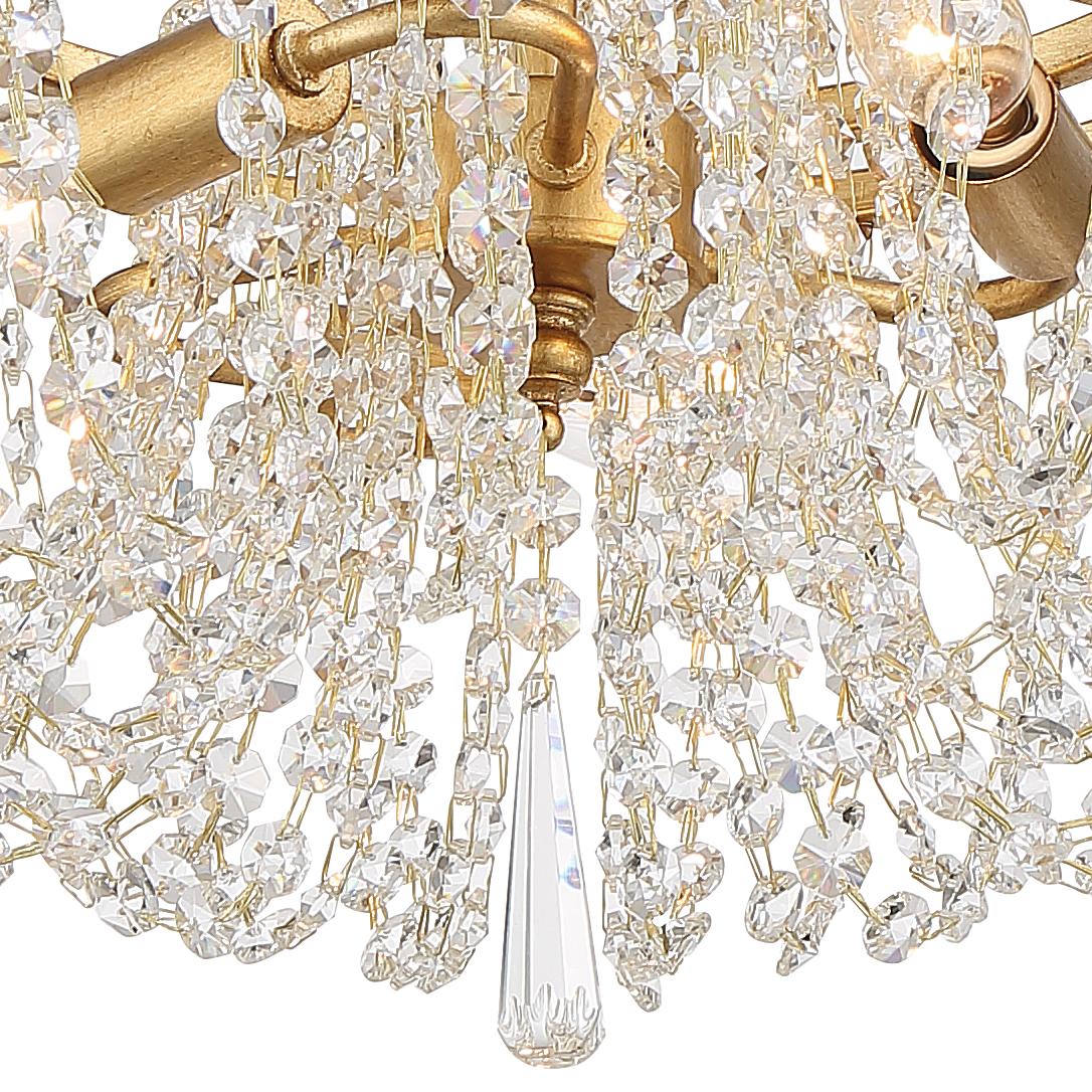 Crystorama Arcadia 15'' Antique Gold Semi Flush Mount - Image 3