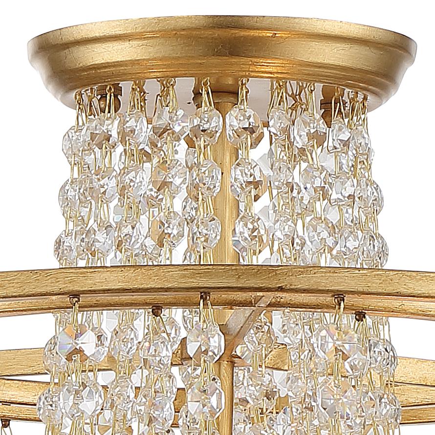 Crystorama Arcadia 15'' Antique Gold Semi Flush Mount - Image 4