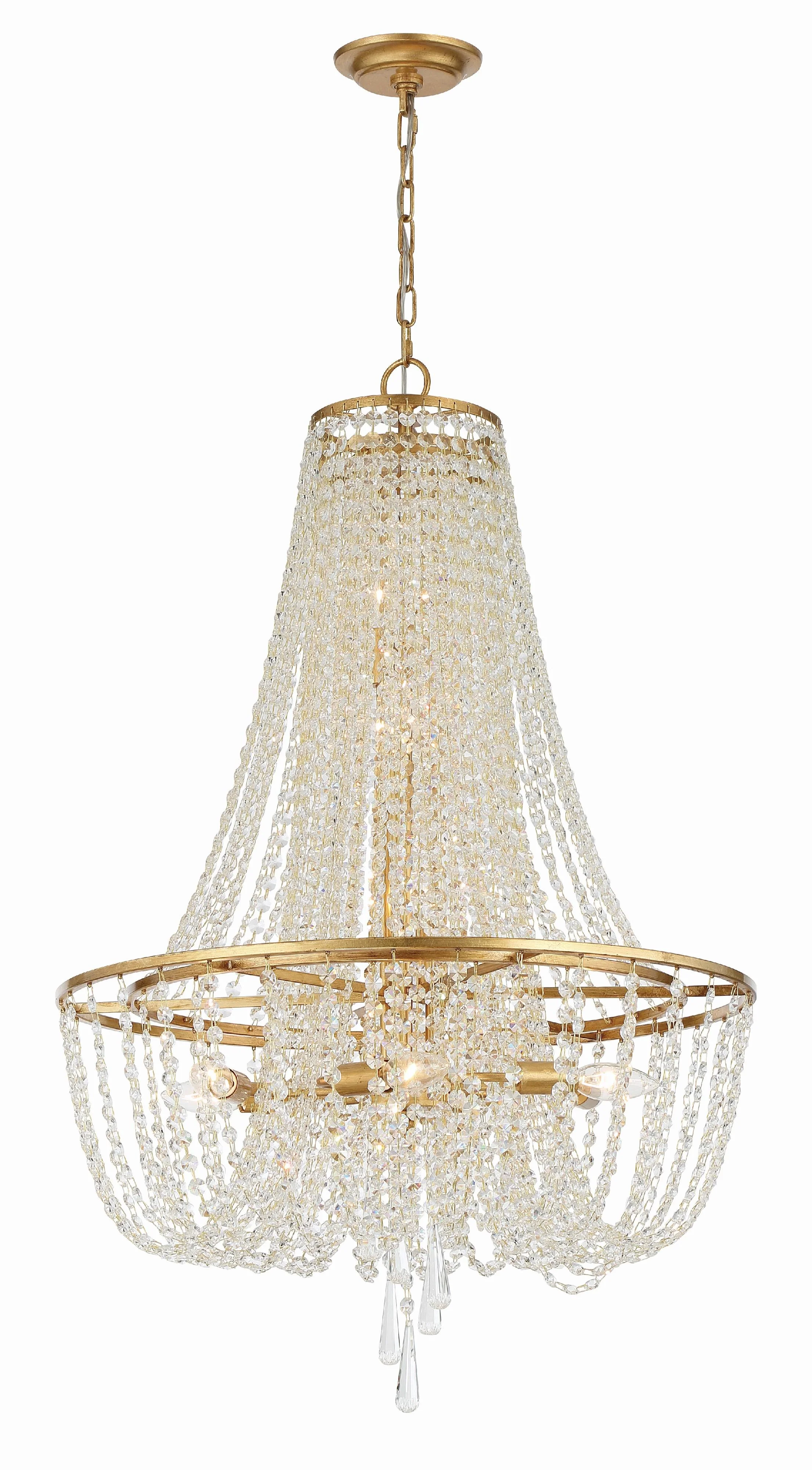 Crystorama Arcadia 24'' Antique Gold Chandelier