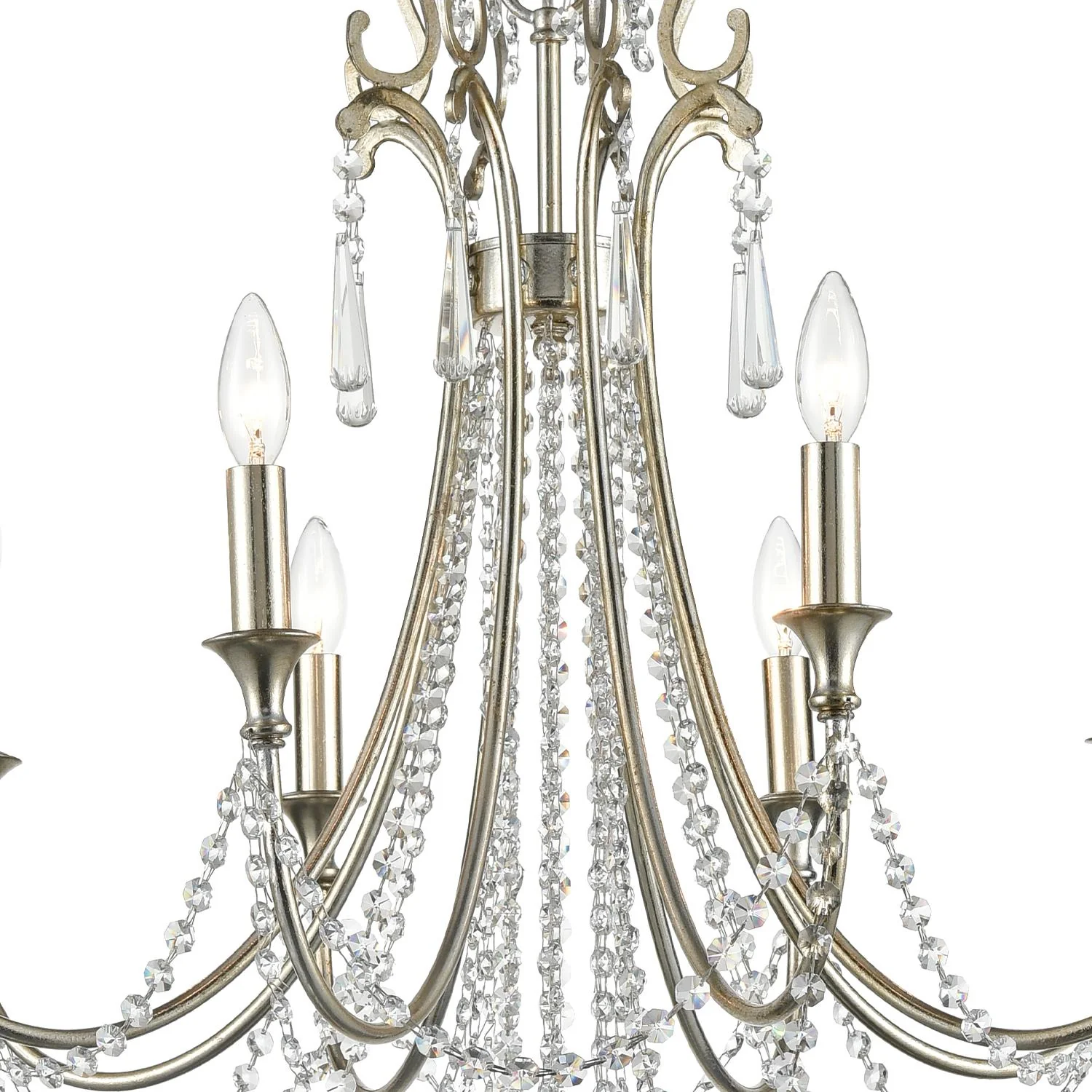 Crystorama Arcadia 26.75'' Antique Silver Chandelier - Image 5