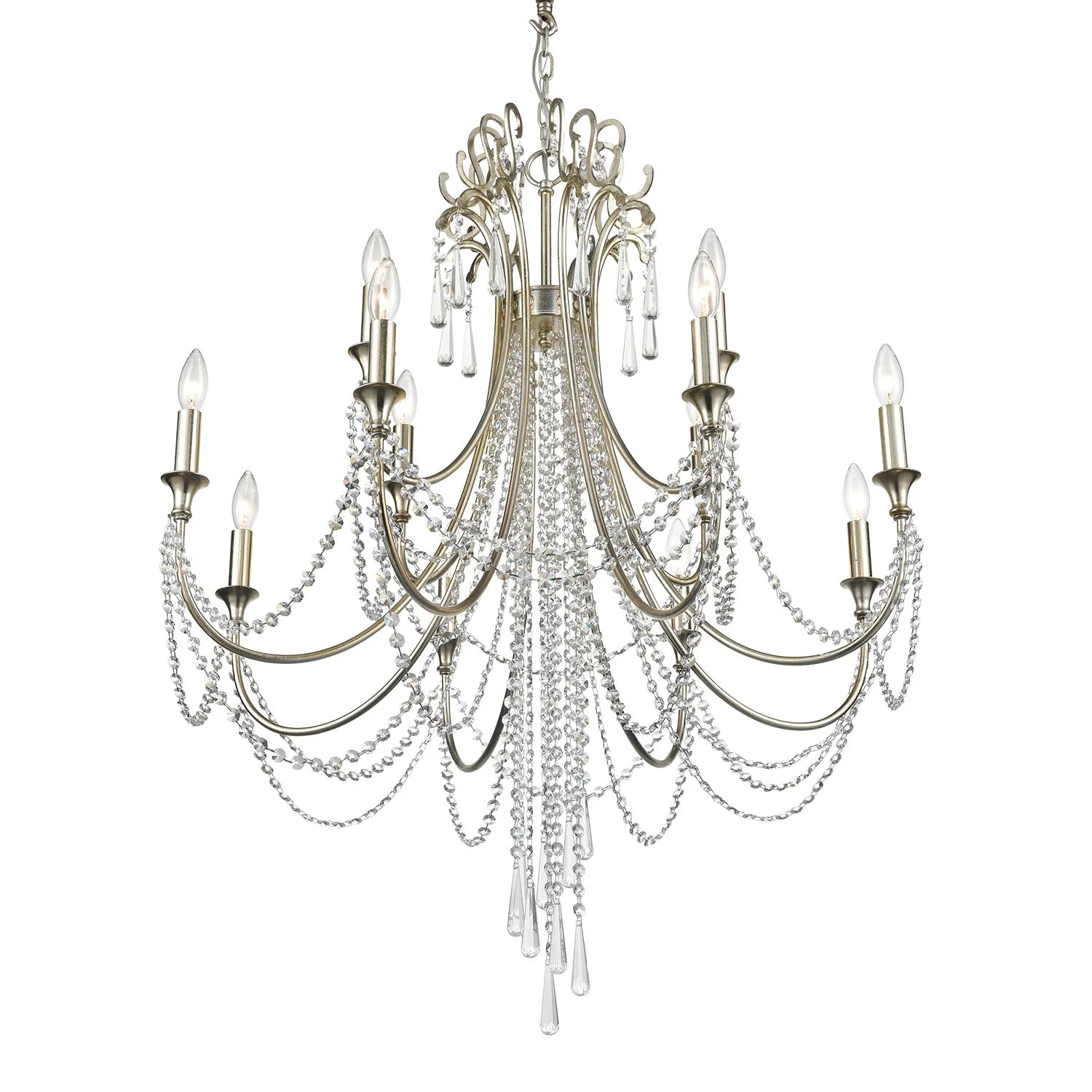 Crystorama Arcadia 32.5'' Antique Silver Chandelier - Image 4