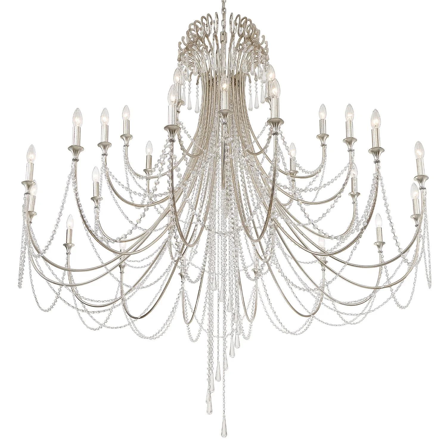 Crystorama Arcadia 61'' Antique Silver Chandelier - Image 3