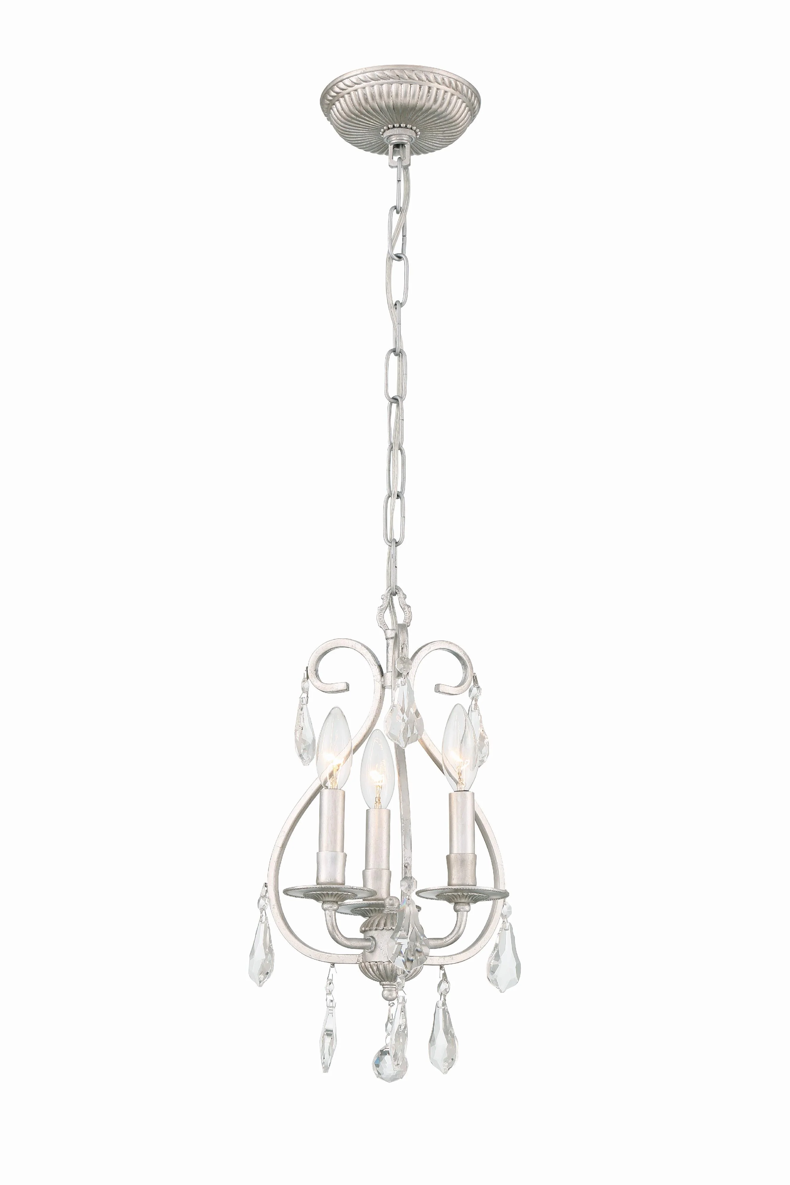 Crystorama Ashton 10'' Swarovski Strass Crystal Olde Silver Chandelier