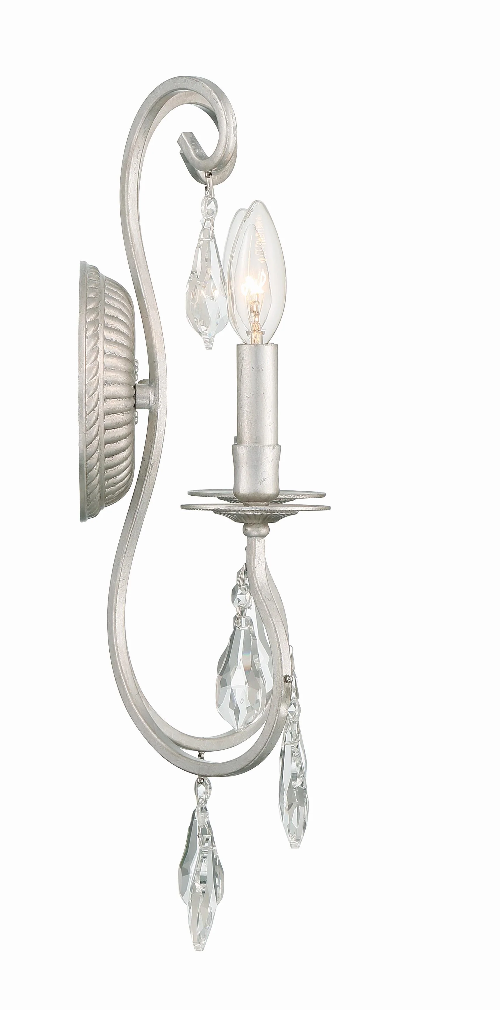 Crystorama Ashton 10.5'' Hand Cut Crystal Olde Silver Sconce - Image 5