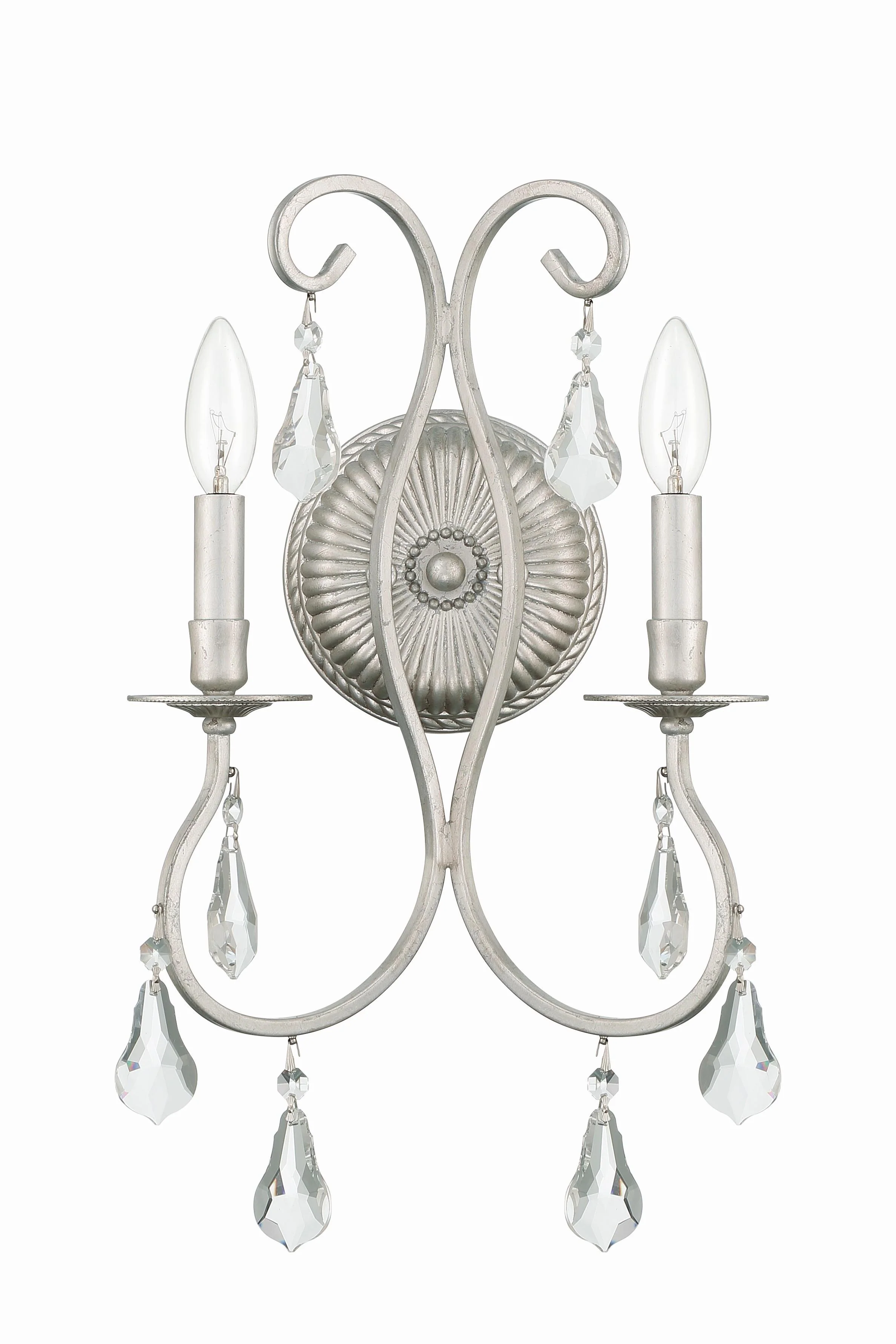 Crystorama Ashton 10.5'' Swarovski Strass Crystal Olde Silver Sconce - Image 2