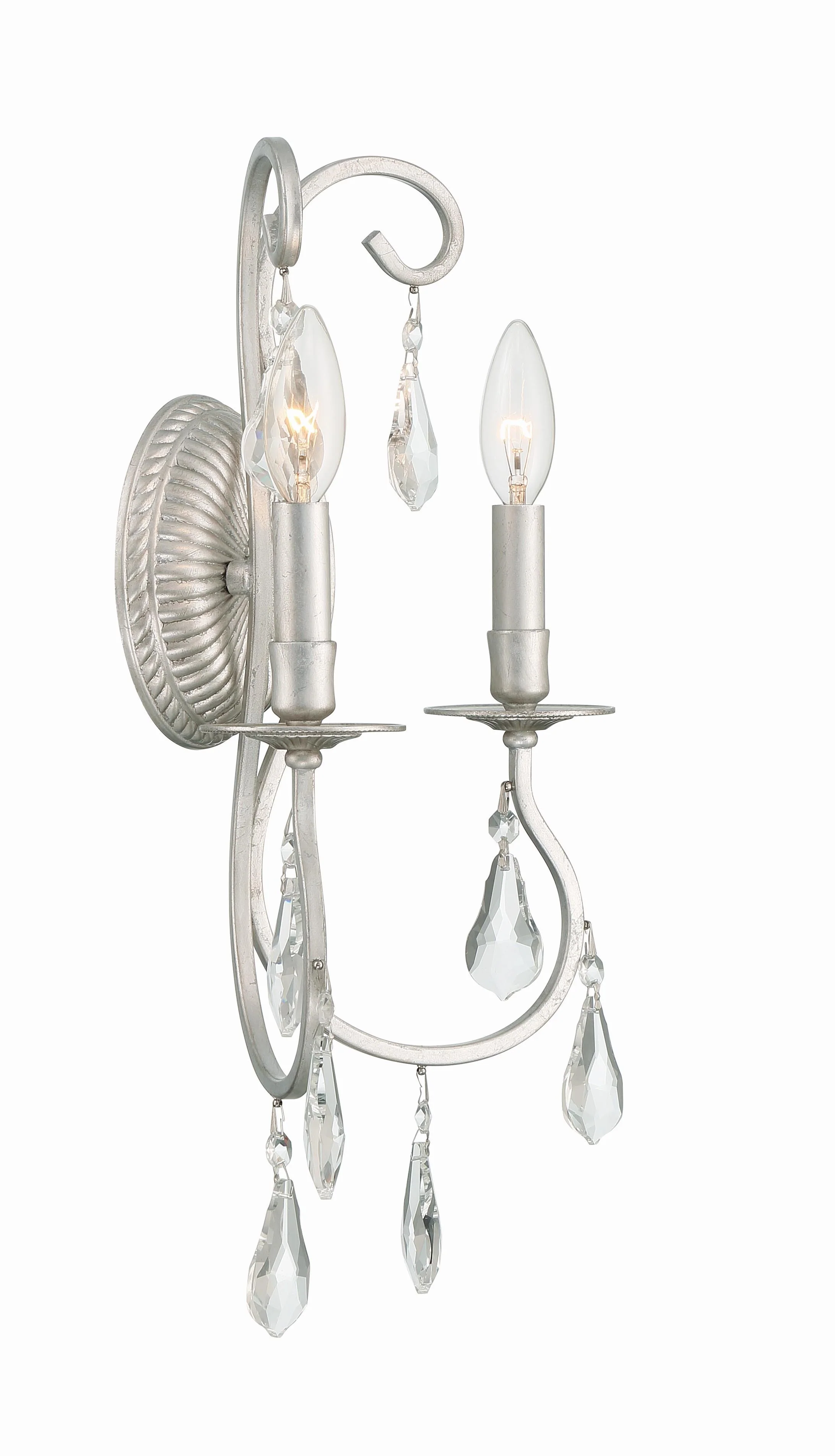 Crystorama Ashton 10.5'' Swarovski Strass Crystal Olde Silver Sconce - Image 3