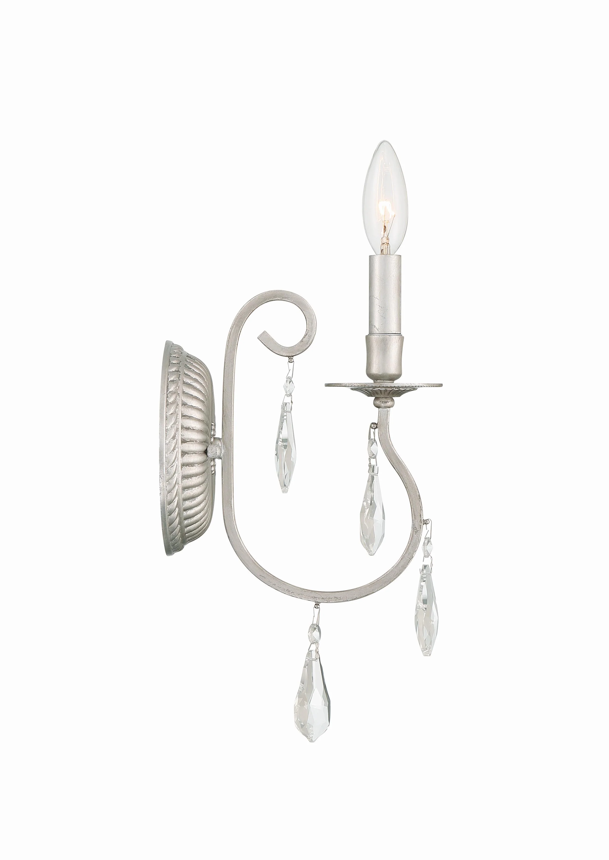 Crystorama Ashton 5.5'' Swarovski Strass Crystal Olde Silver Sconce - Image 2
