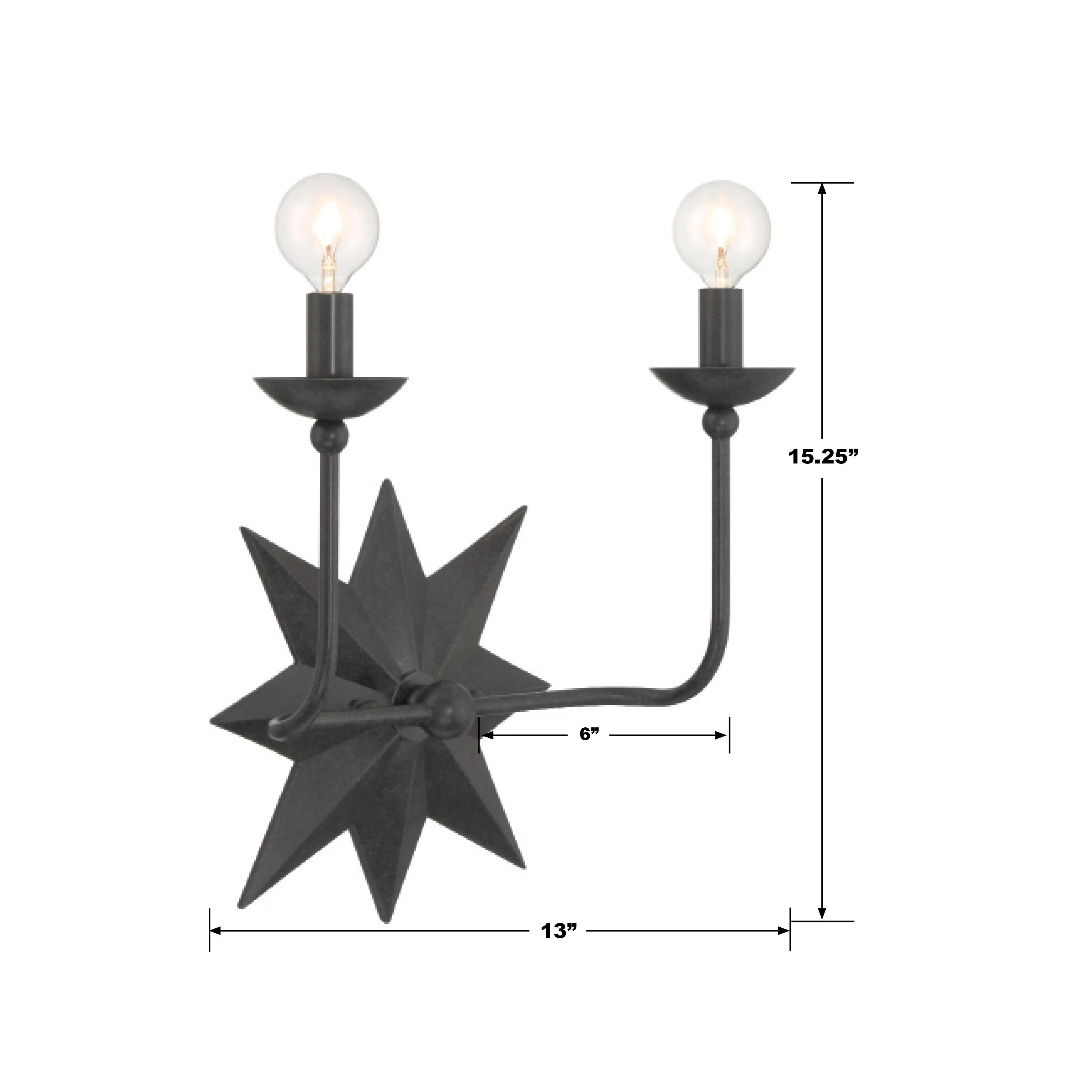 Crystorama Astro 13'' Black Sconce - Image 7