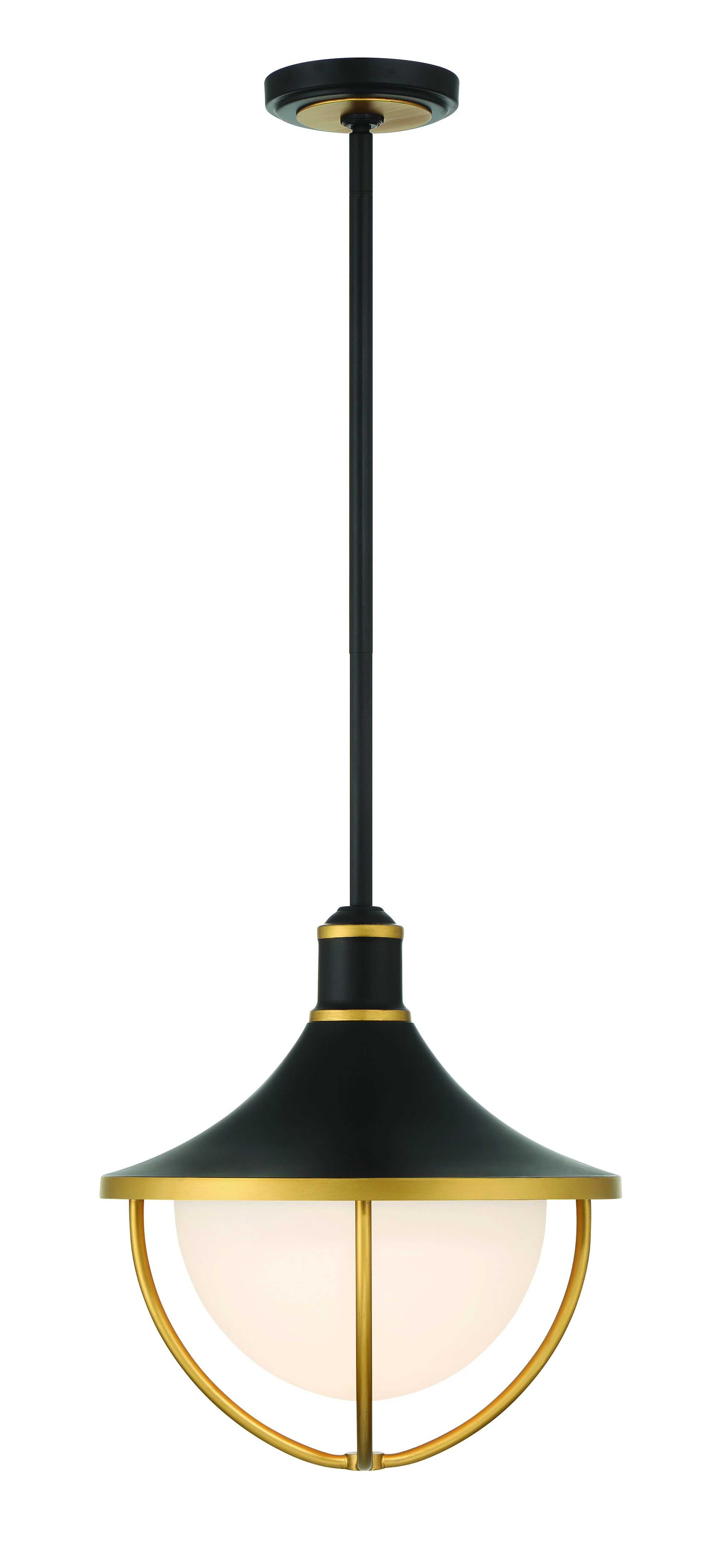 Crystorama Atlas 16.5'' Matte Black + Textured Gold Outdoor Pendant - Image 6
