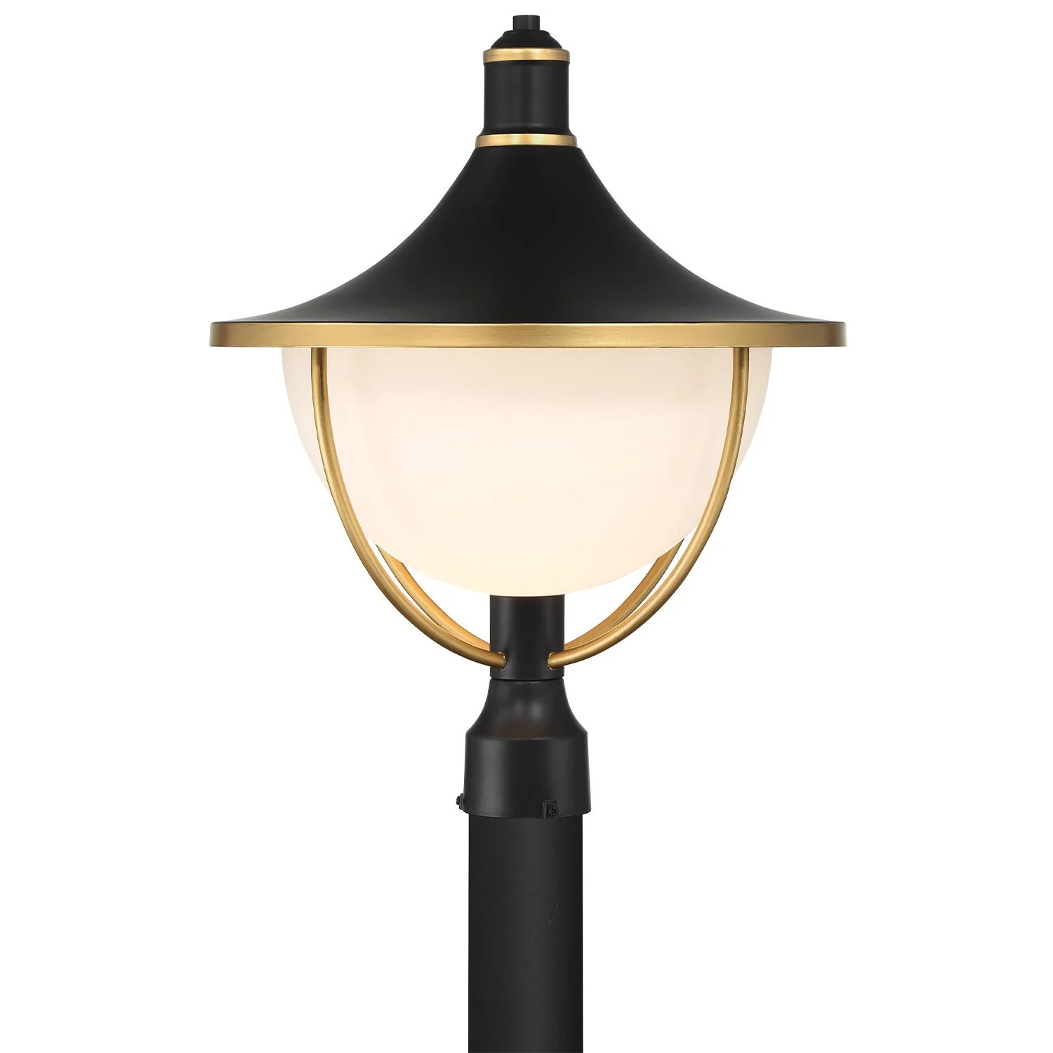 Crystorama Atlas 16.5'' Matte Black + Textured Gold Outdoor Post - Image 3