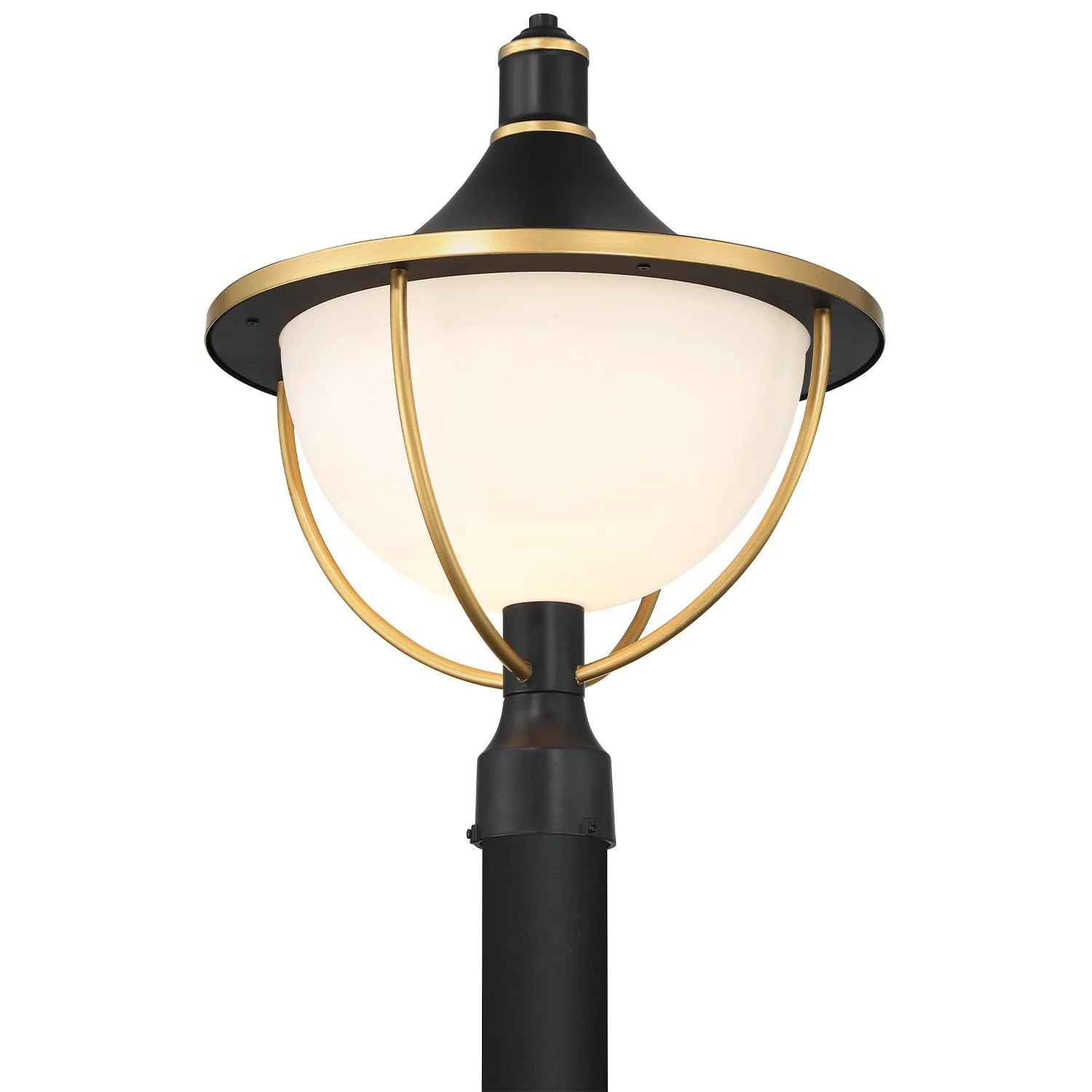 Crystorama Atlas 16.5'' Matte Black + Textured Gold Outdoor Post - Image 5
