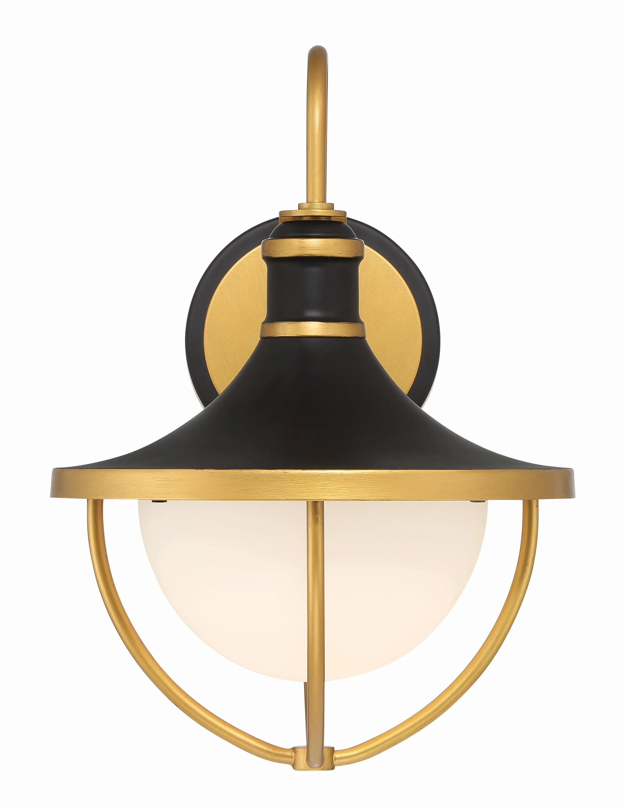 Crystorama Atlas 9.75'' Matte Black + Textured Gold Outdoor Sconce - Image 3