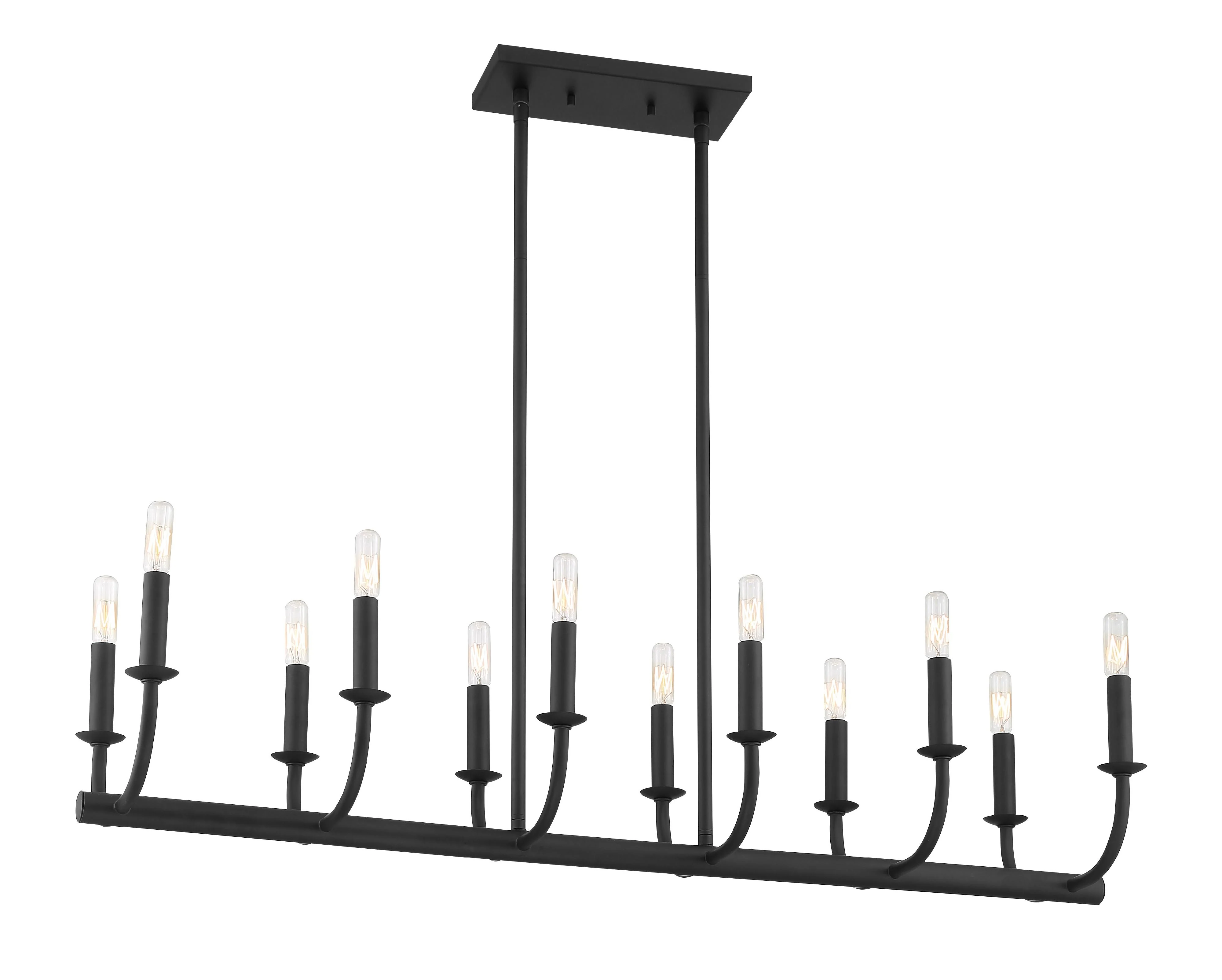 Crystorama Bailey 42'' Matte Black Linear Chandelier - Image 3