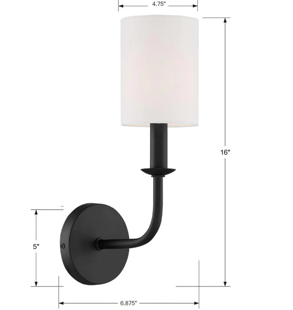 Crystorama Bailey 4.75'' Matte Black Sconce - Image 2