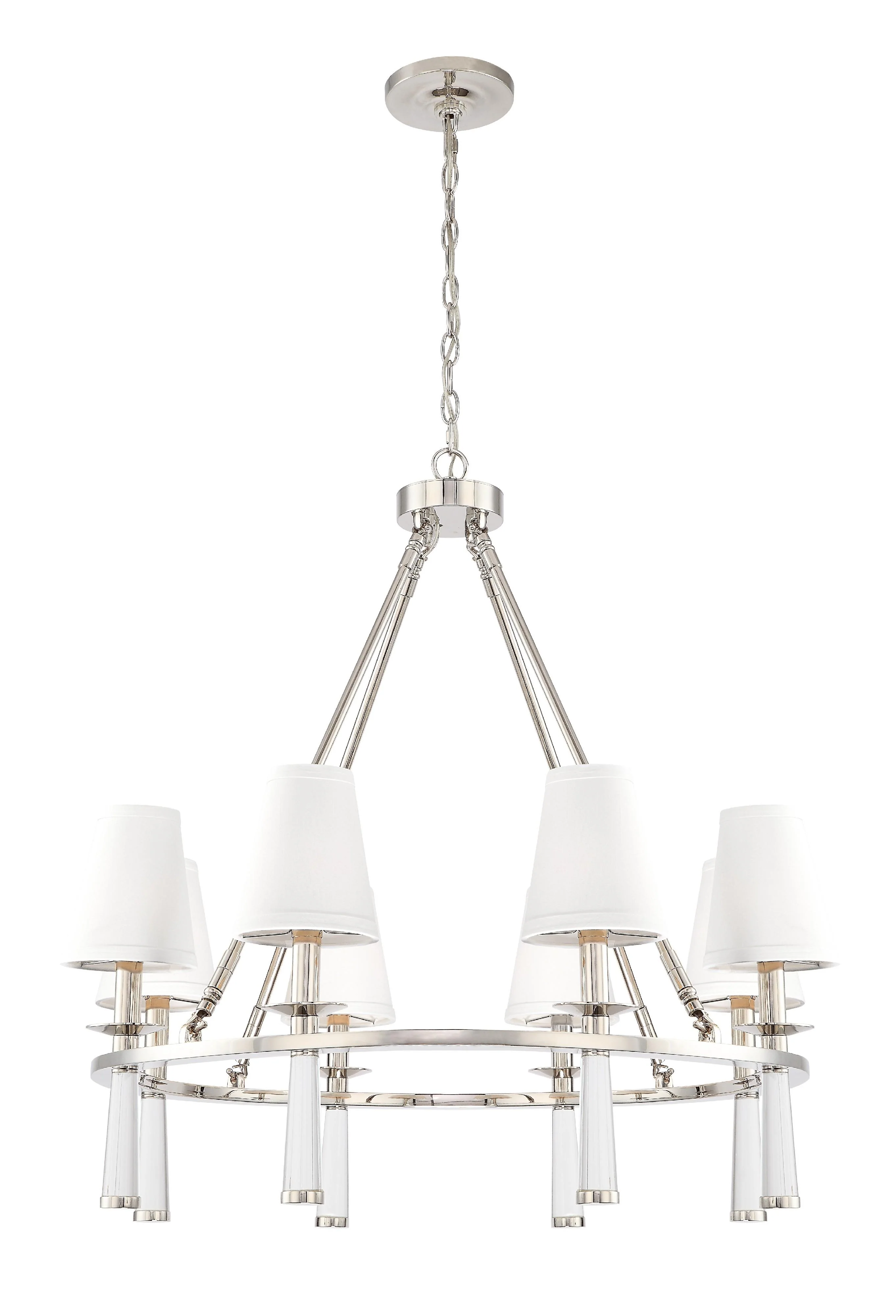 Crystorama Baxter 31.5'' Polished Nickel Chandelier
