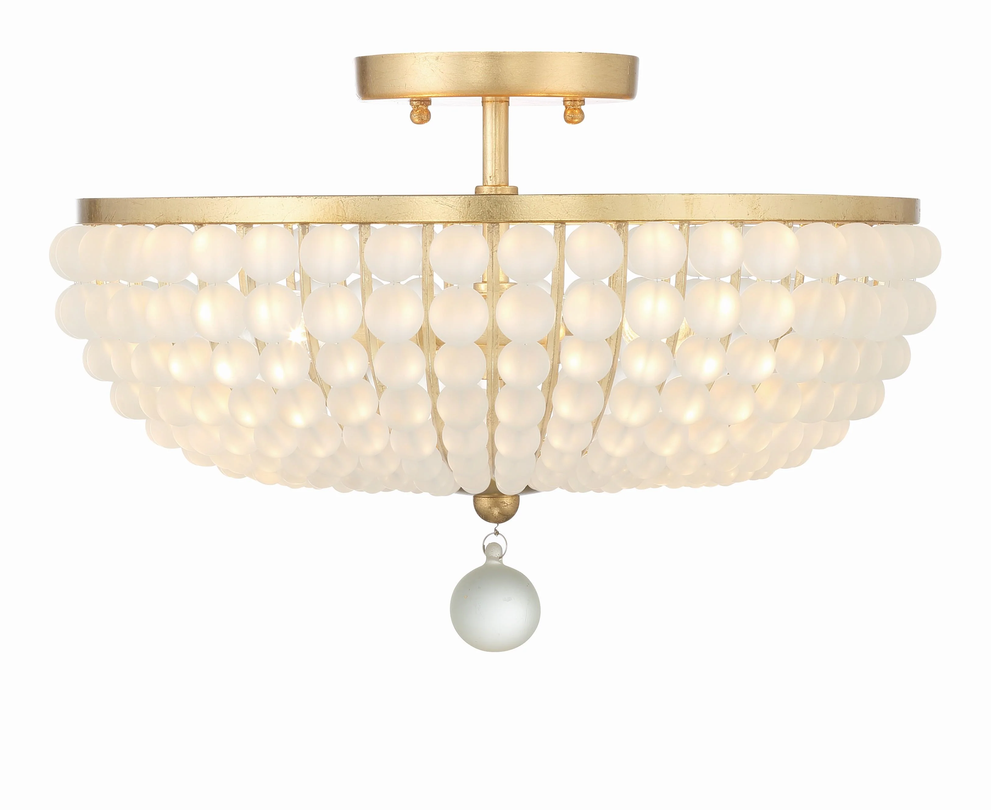 Crystorama Bella 15.75'' Antique Gold Semi Flush Mount - Image 5