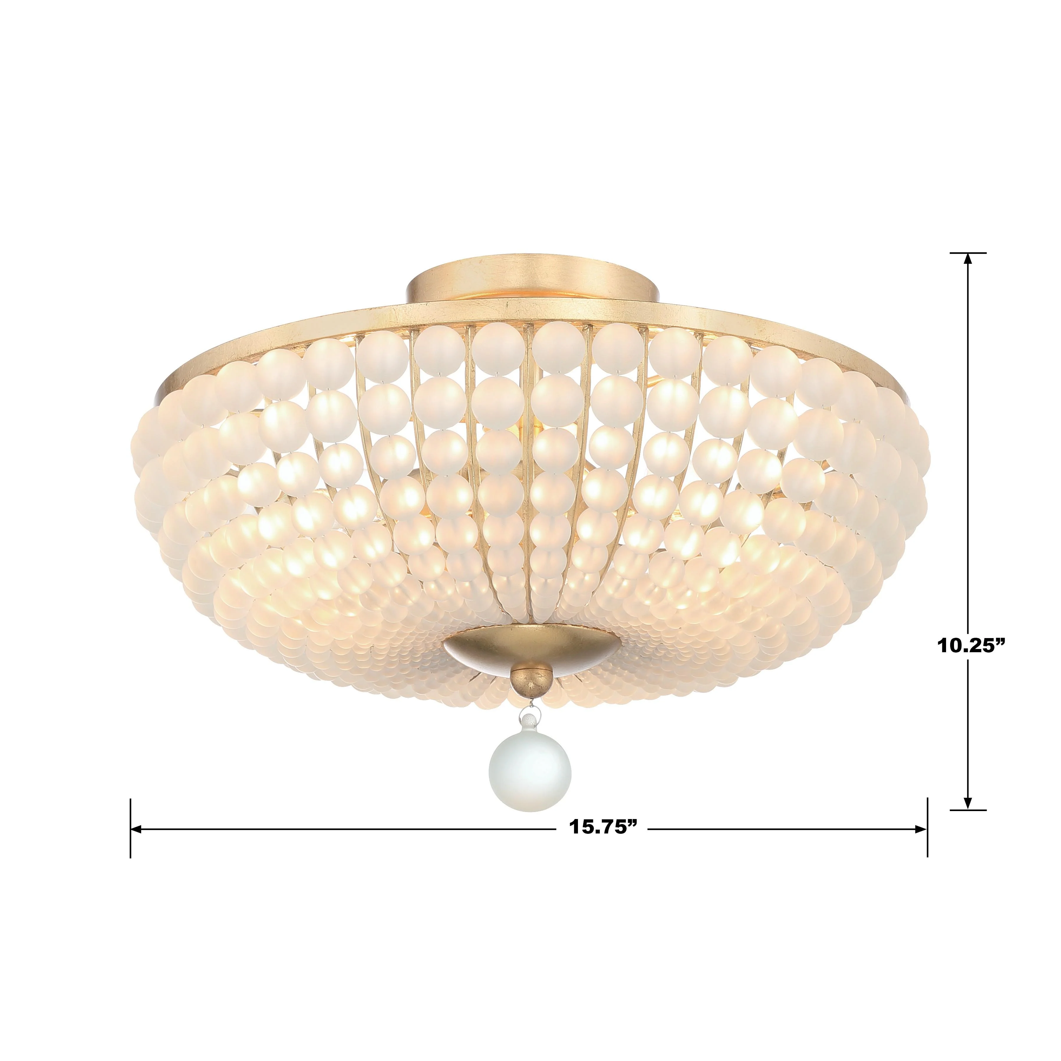 Crystorama Bella 15.75'' Antique Gold Semi Flush Mount - Image 6