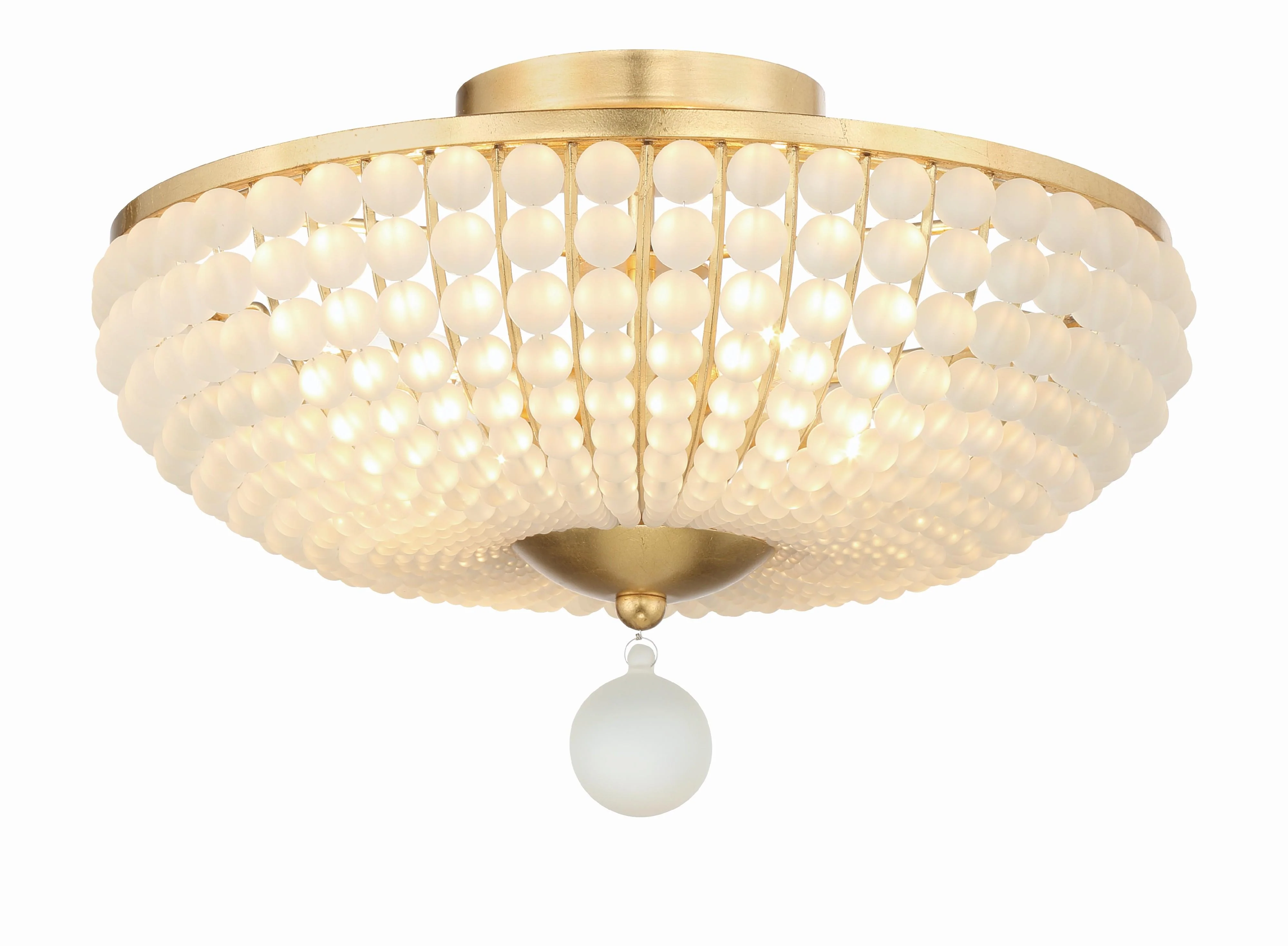 Crystorama Bella 18'' Antique Gold Semi Flush Mount - Image 2