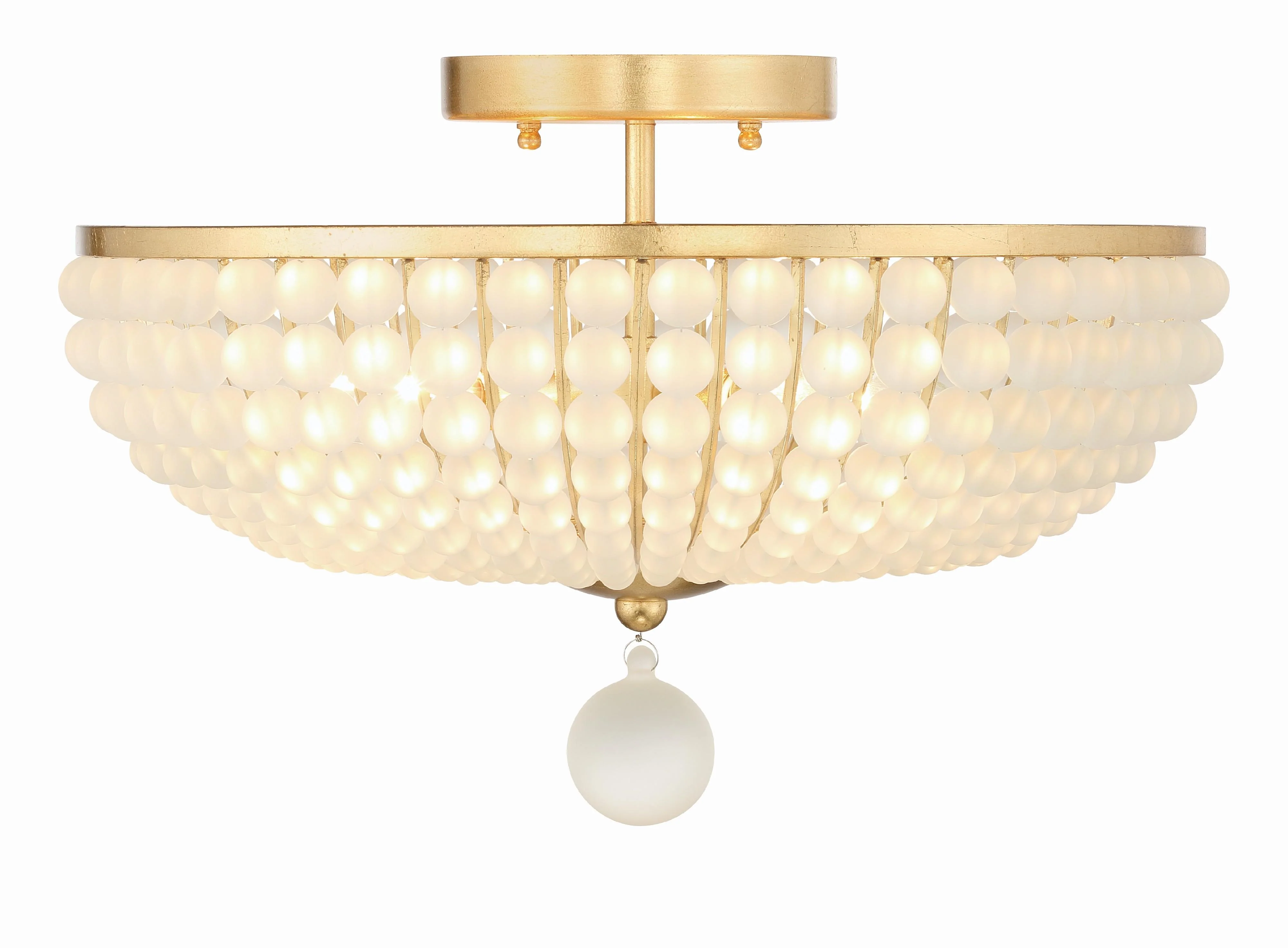 Crystorama Bella 18'' Antique Gold Semi Flush Mount - Image 4