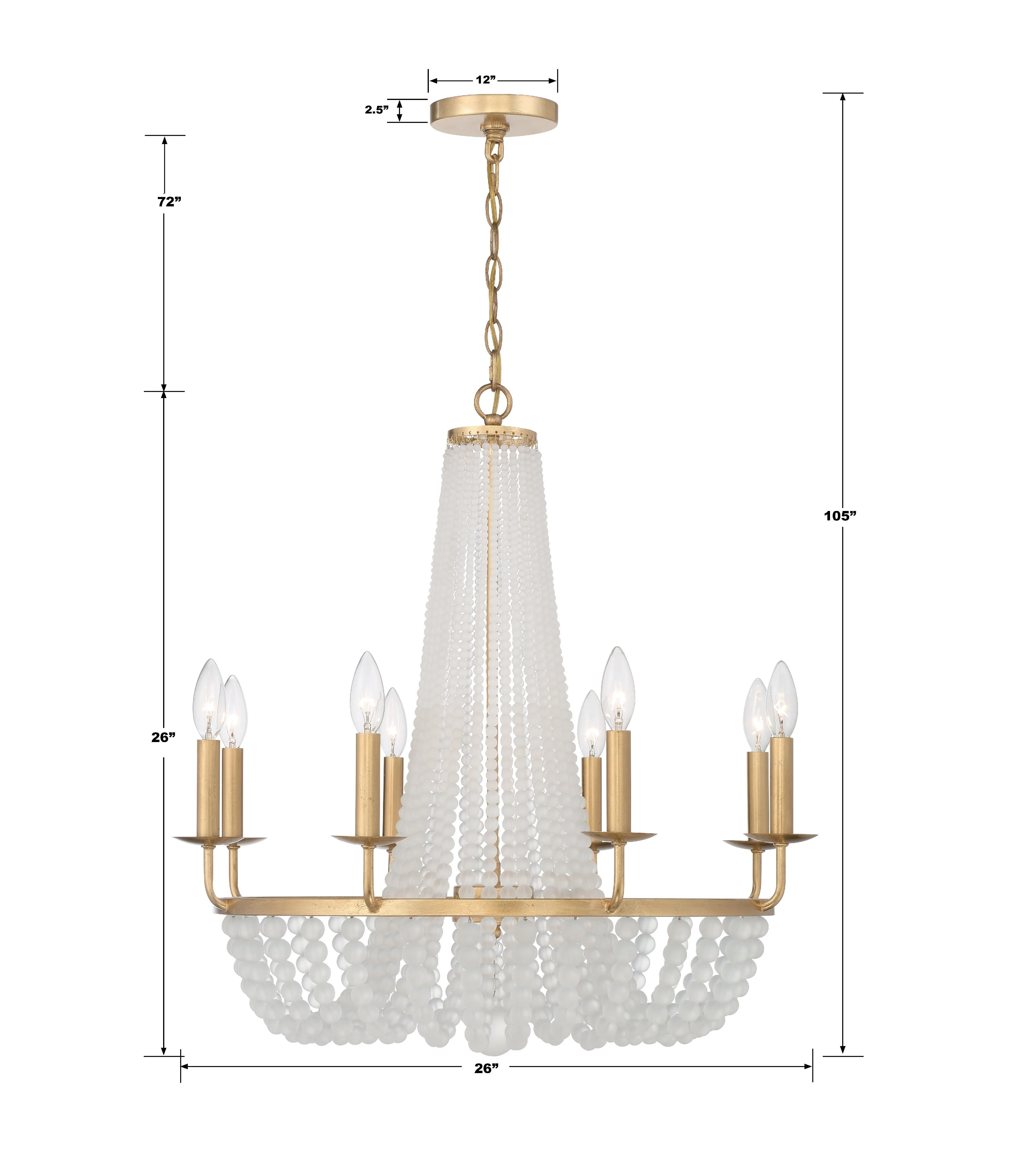 Crystorama Bella 26'' Antique Gold Chandelier - Image 6