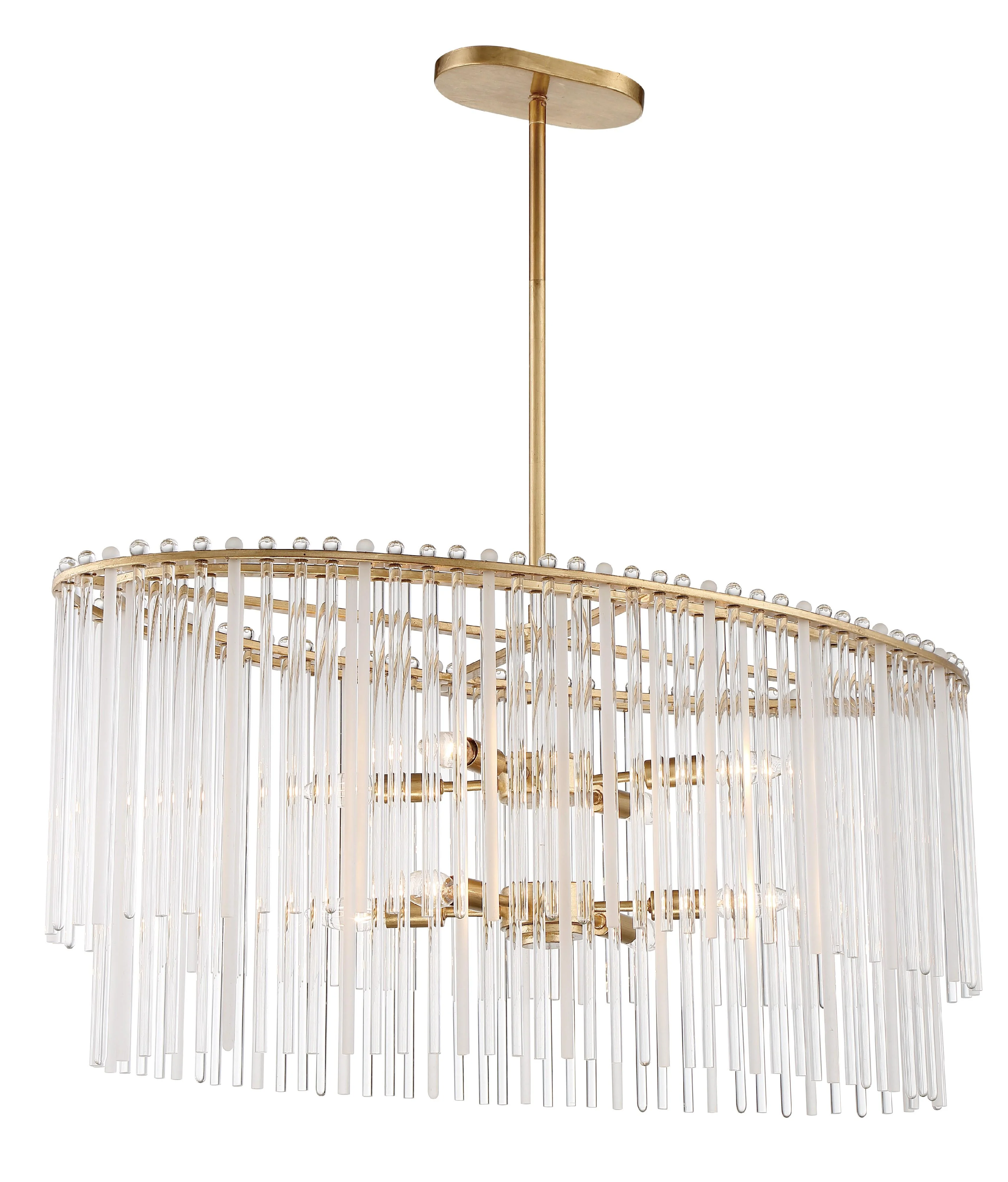 Crystorama Bleecker 36'' Antique Gold Oval Chandelier - Image 2