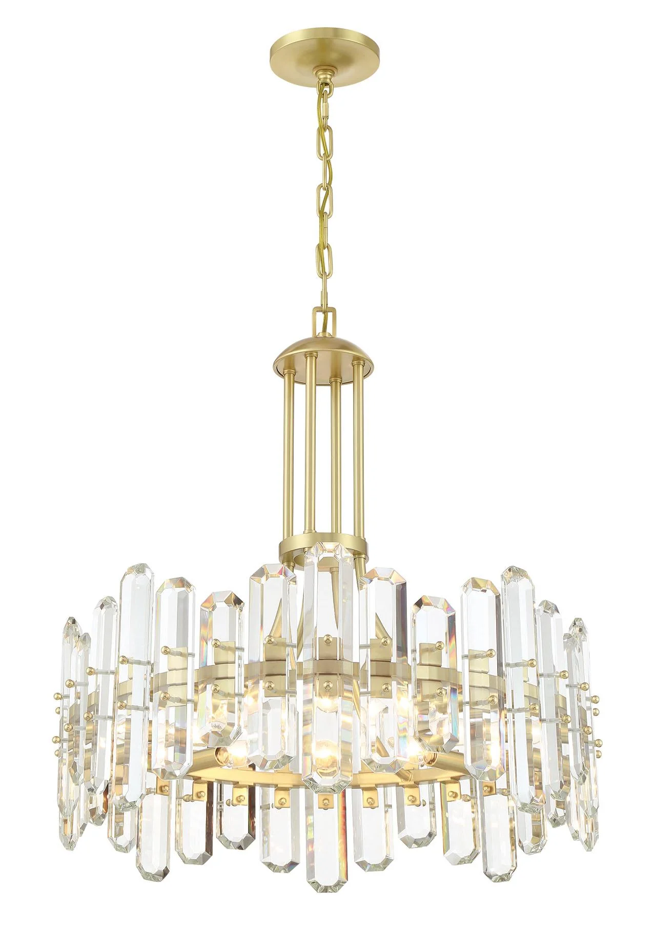 Crystorama Bolton 24.75'' Aged Brass Chandelier