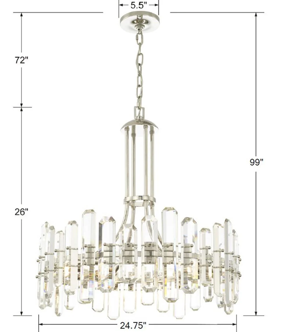 Crystorama Bolton 24.75'' Polished Nickel Chandelier - Image 6