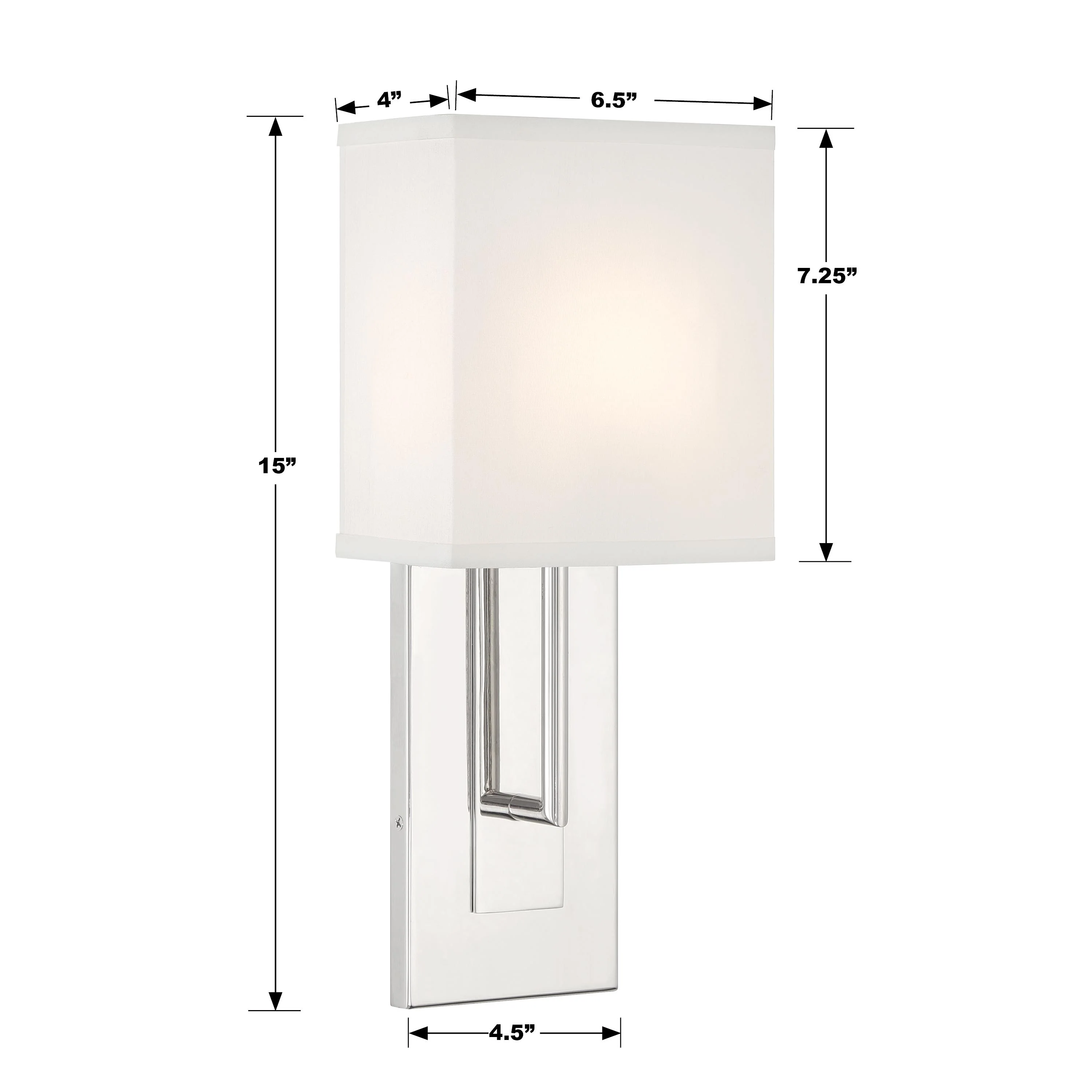 Crystorama Brent 6.5'' Polished Nickel Sconce - Image 5