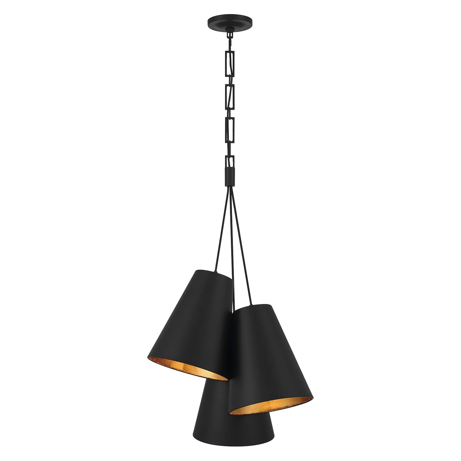Crystorama Brian Patrick Flynn Alston 20'' Matte Black + Antique Gold Pendant - Image 3