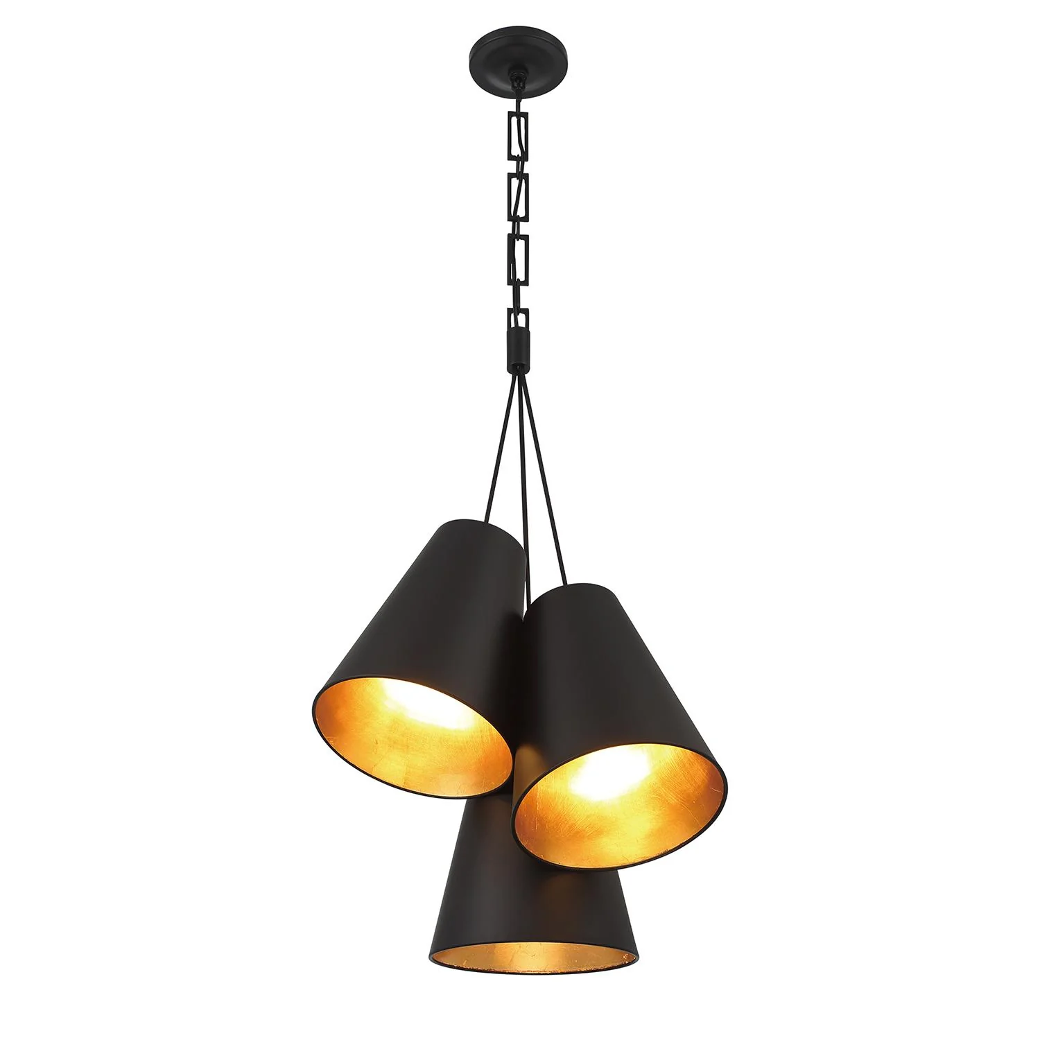 Crystorama Brian Patrick Flynn Alston 20'' Matte Black + Antique Gold Pendant - Image 4