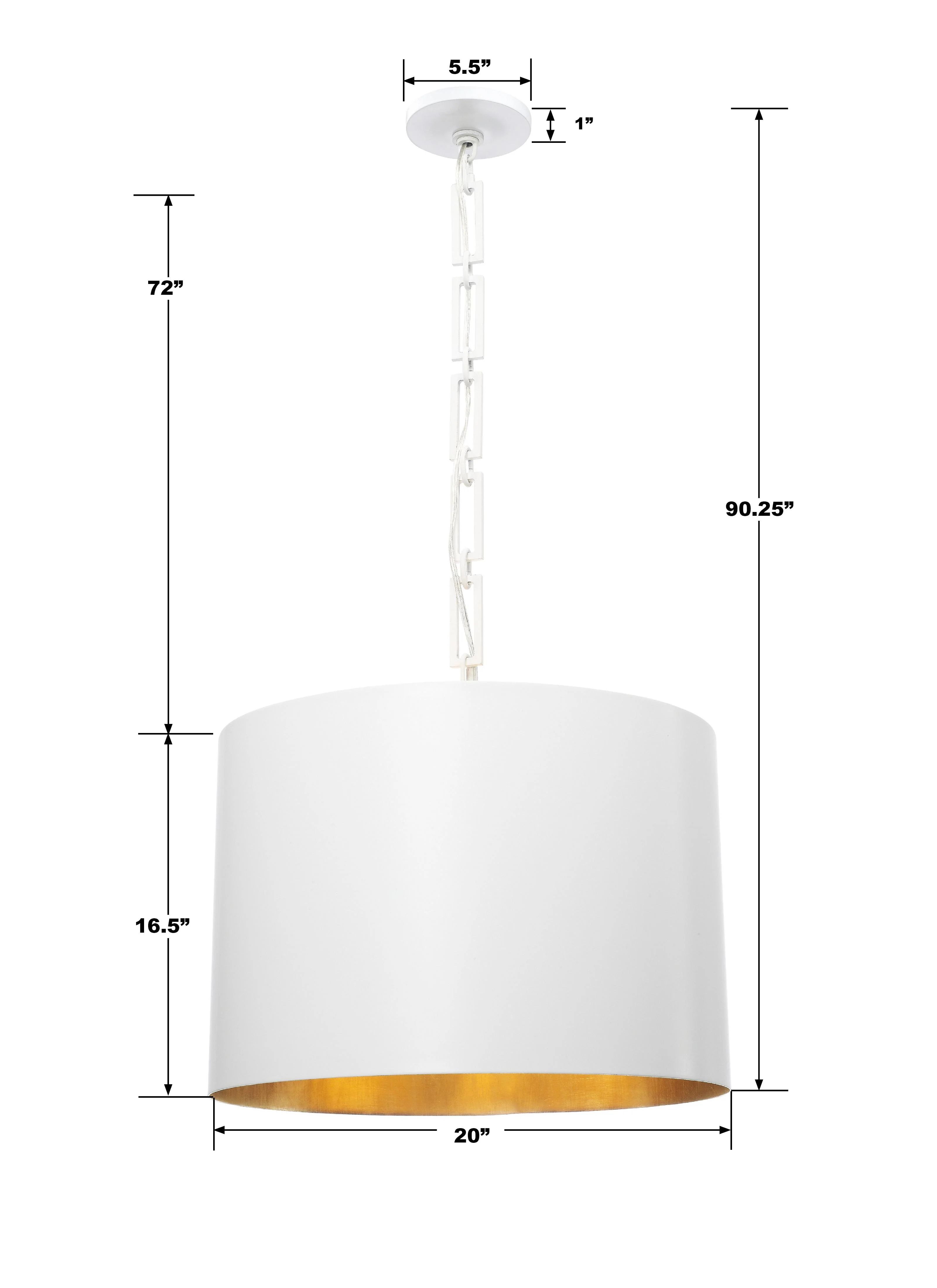 Crystorama Brian Patrick Flynn Alston 6 Light Matte White + Antique Gold Pendant - Image 2