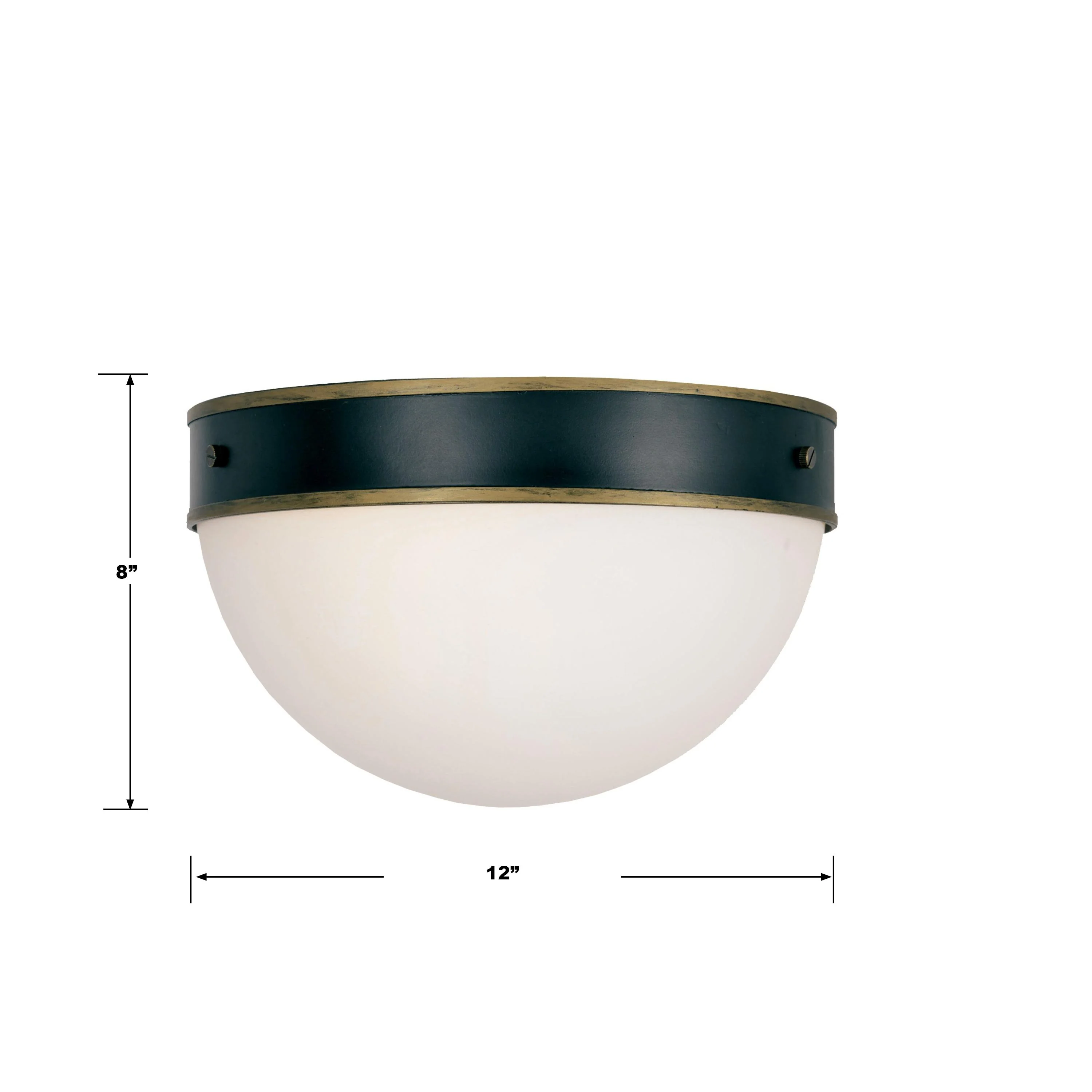 Crystorama Brian Patrick Flynn Capsule 12'' Matte Black + Textured Gold Outdoor Flush Mount - Image 3