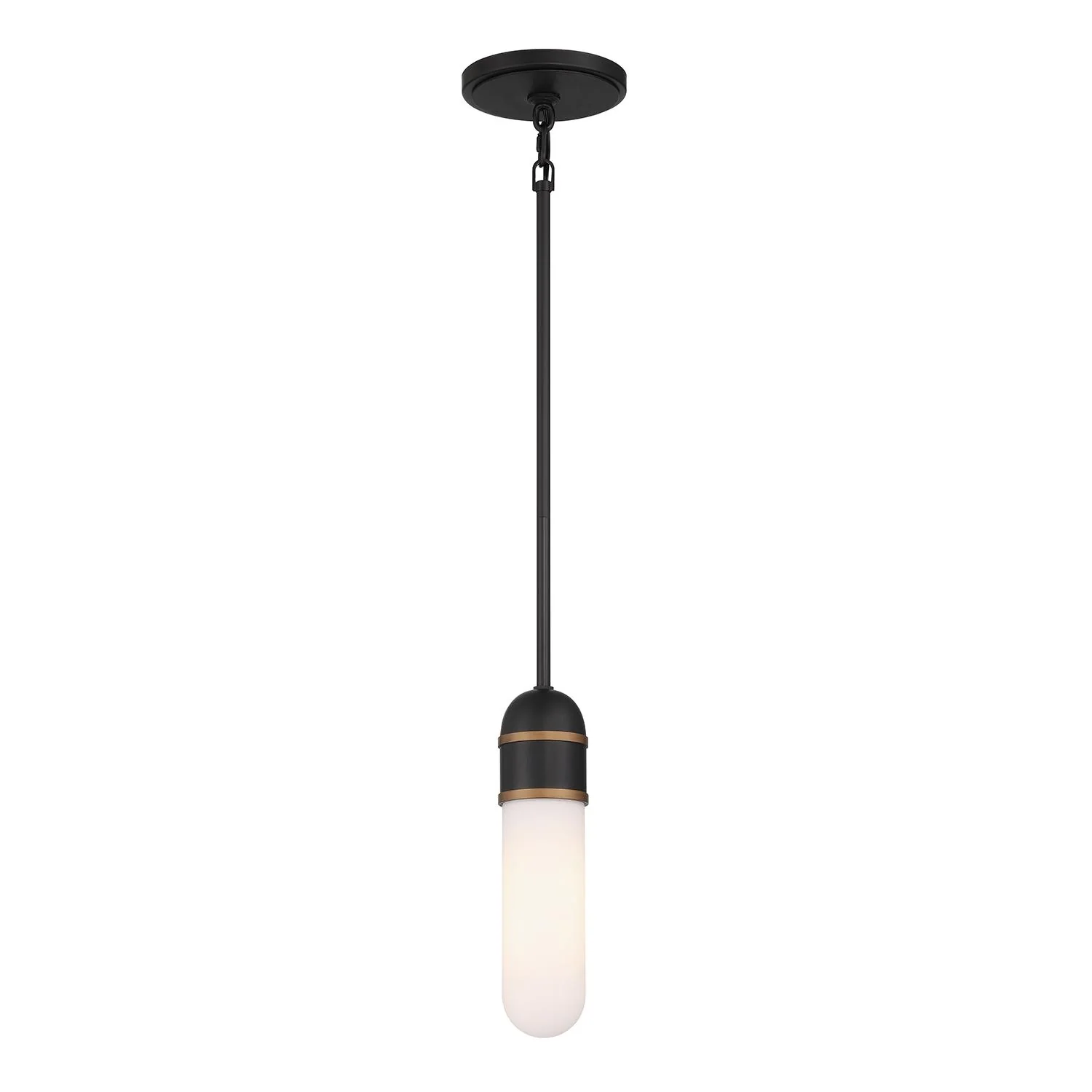 Crystorama Brian Patrick Flynn Capsule 3.25'' Led Matte Black + Textured Gold Pendant