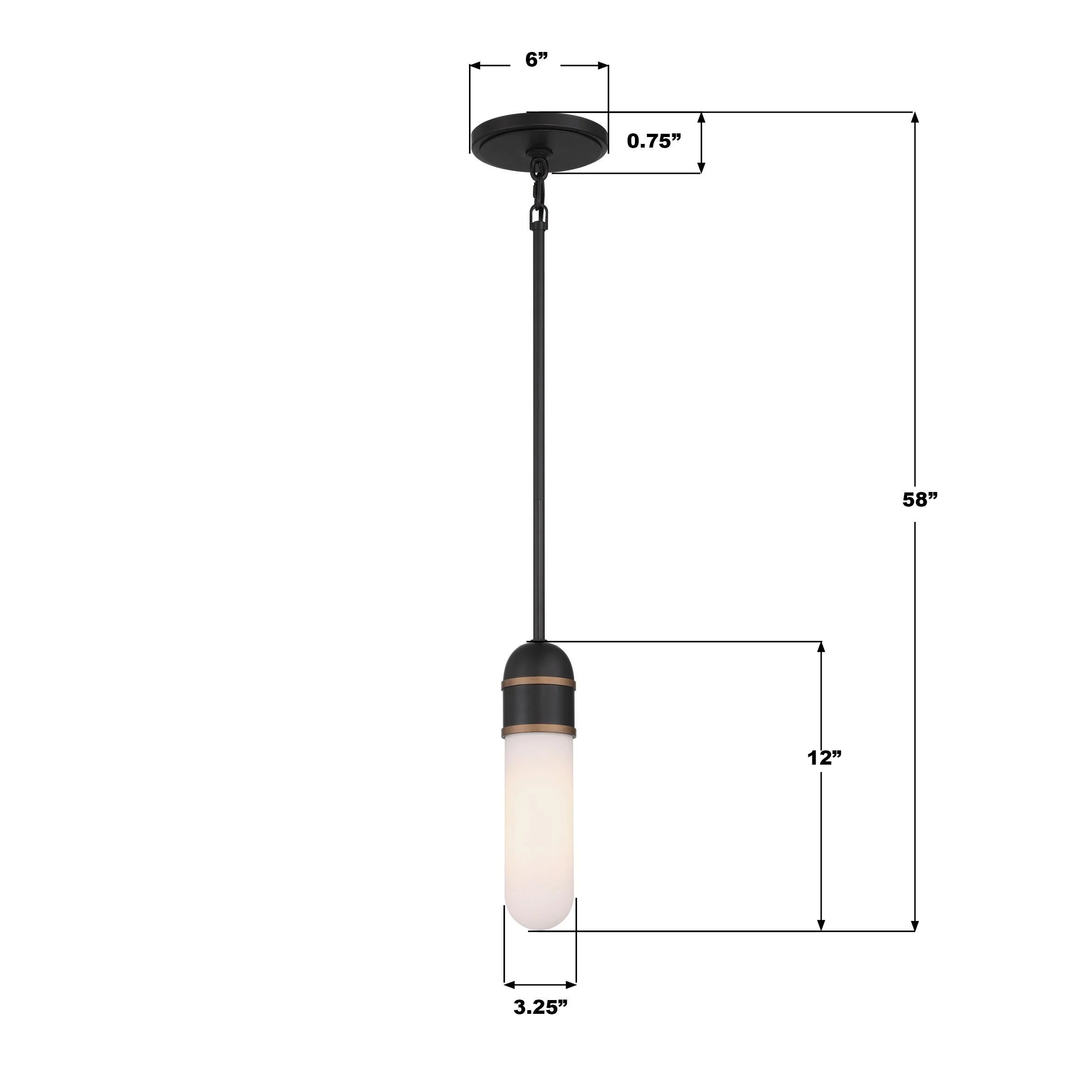 Crystorama Brian Patrick Flynn Capsule 3.25'' Led Matte Black + Textured Gold Pendant - Image 4