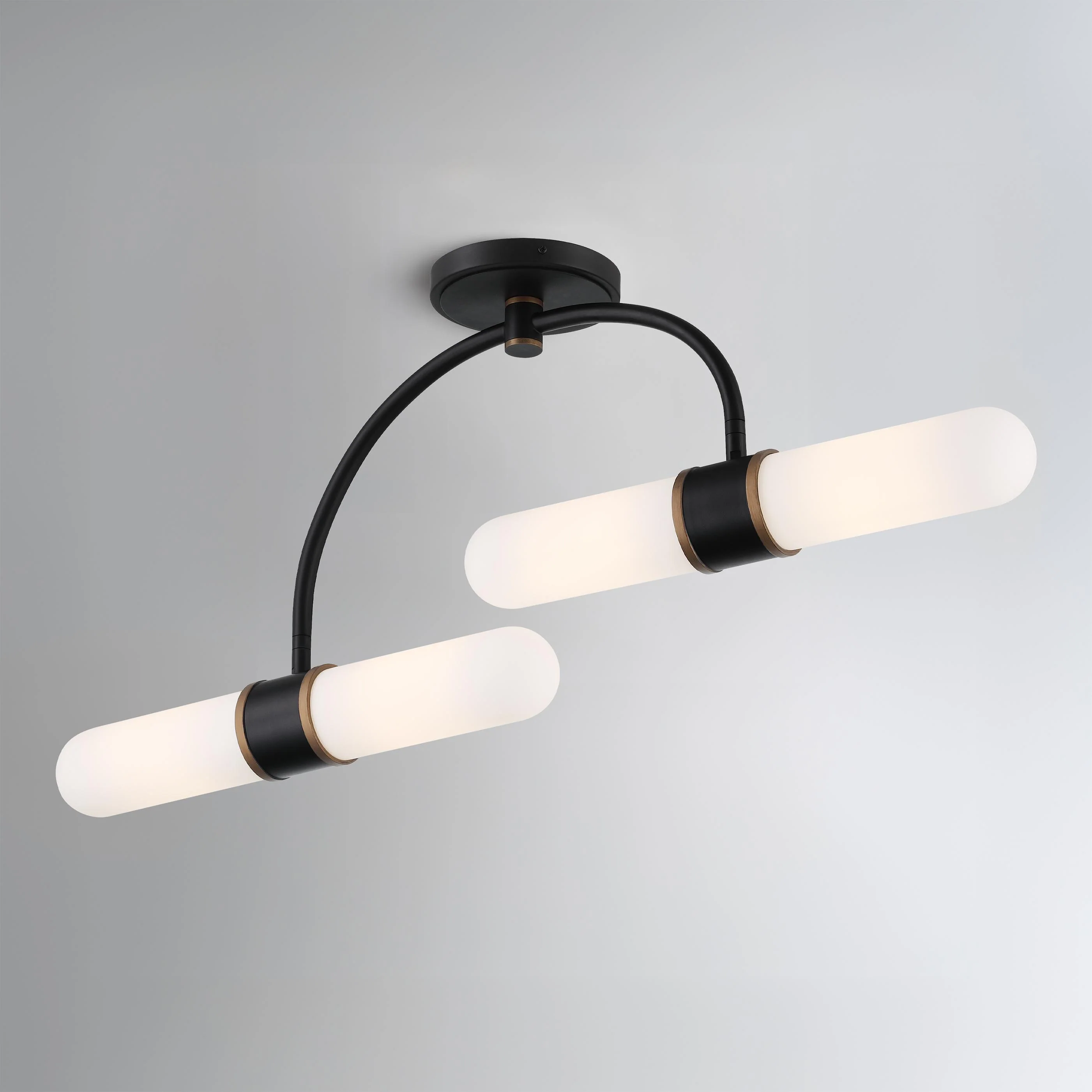 Crystorama Brian Patrick Flynn Capsule 34.25'' Led Matte Black + Textured Gold Semi Flush Mount - Image 6